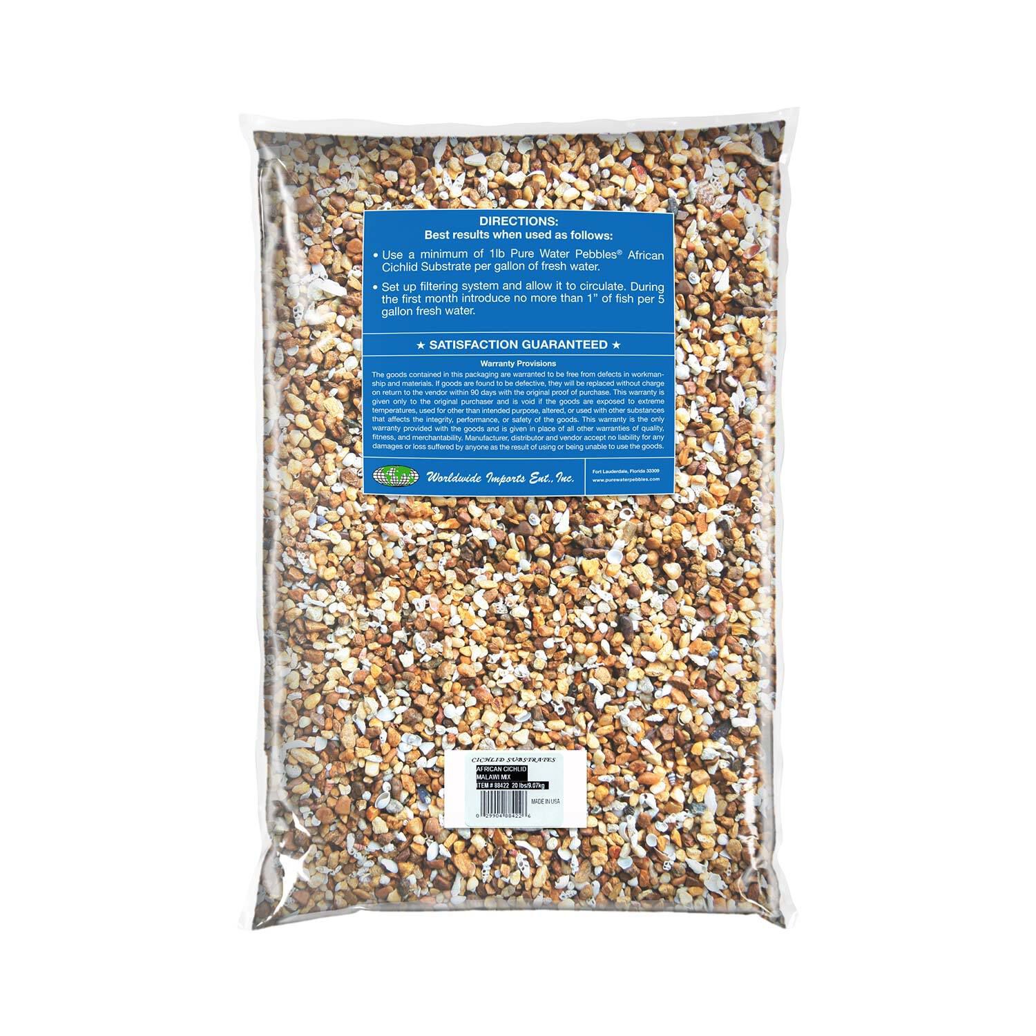 Pure Water Pebbles Cichlid Substrates, African Cichlid Gravel Malawi Mix