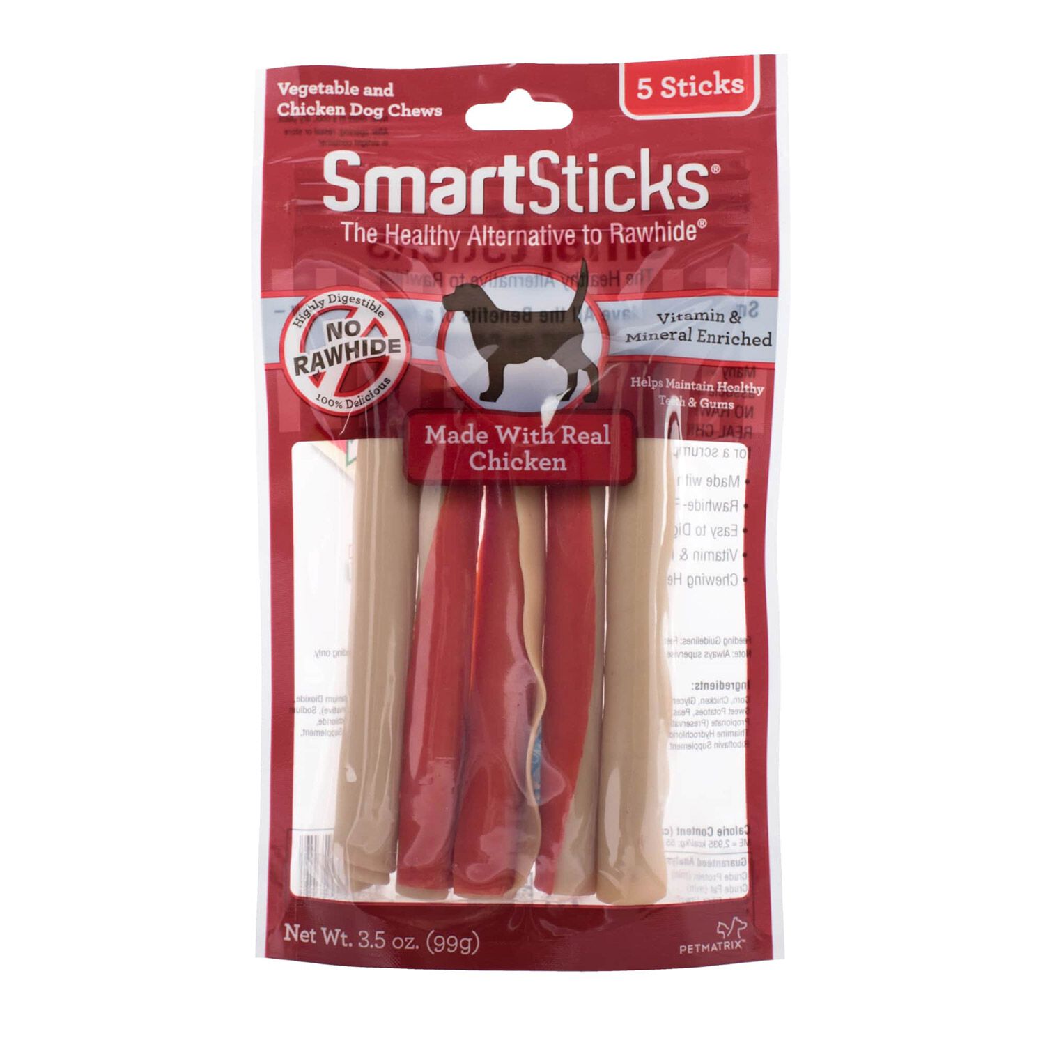 Smartbones Smartsticks Rawhide Alternative Chicken Dog Treats, 10 Pack