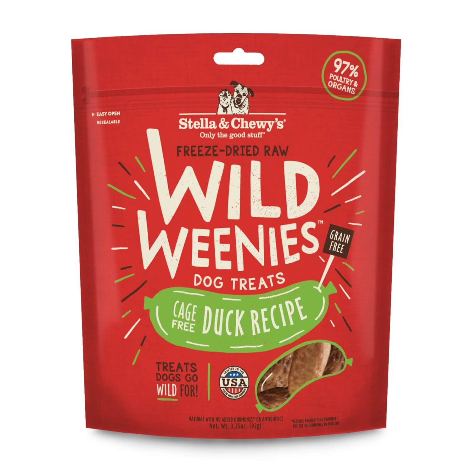 Stella & Chewy's Wild Weenies Freeze-Dried Raw Duck Recipe Dog Treats
