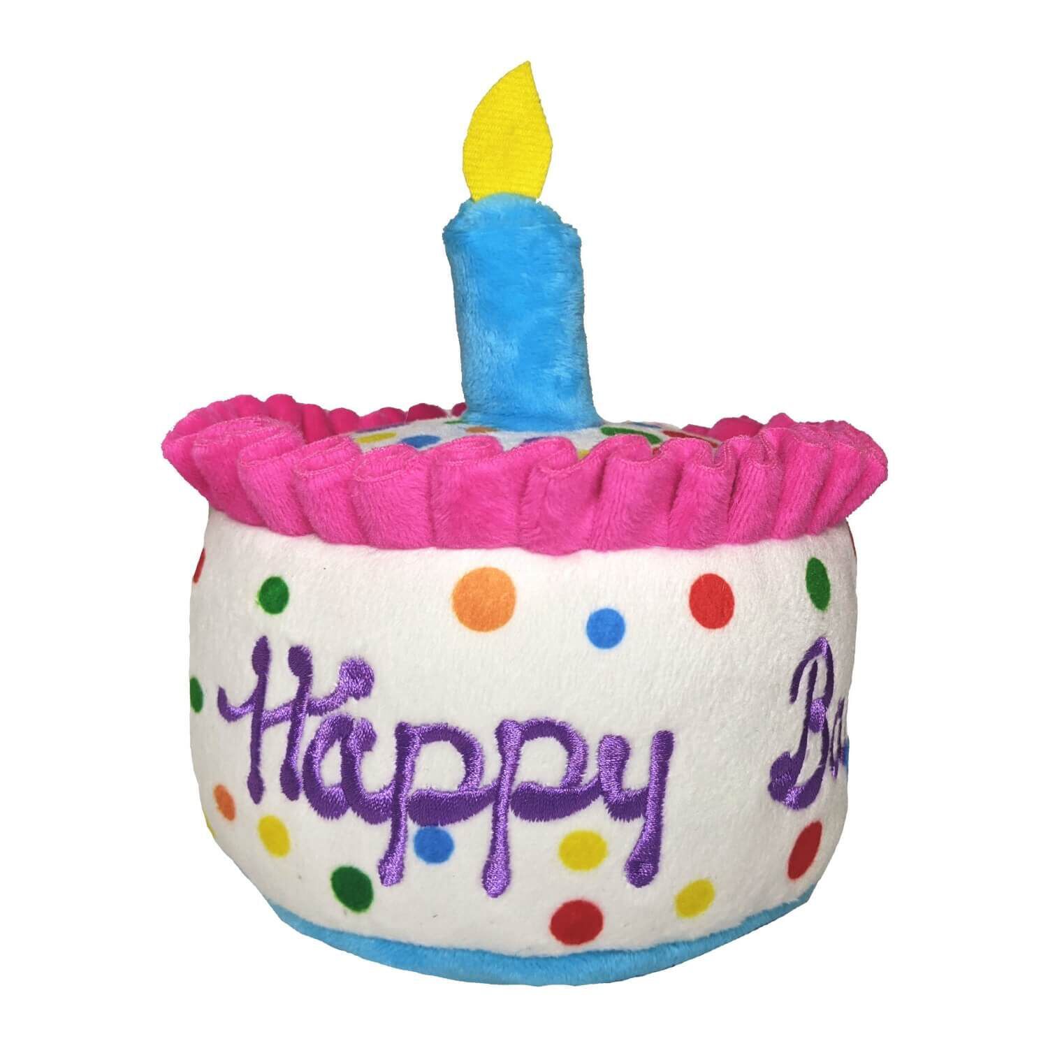 Huxley & Kent Happy Barkday Power Plush Cake Dog Toy