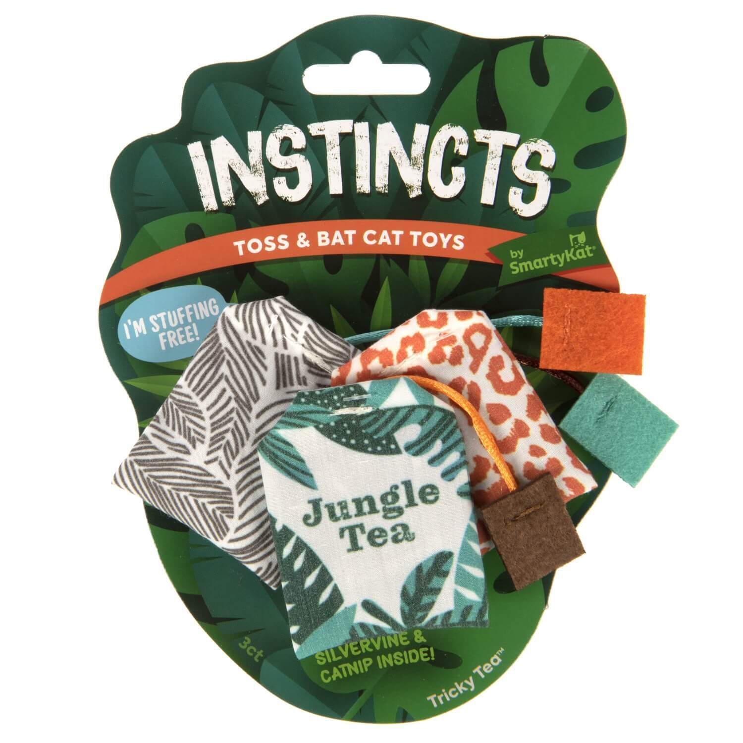 Instincts By Smartykat&reg; Tricky Tea Happynip Silvervine & Catnip Filled Toss And Bat Cat Toys, Set Of 3