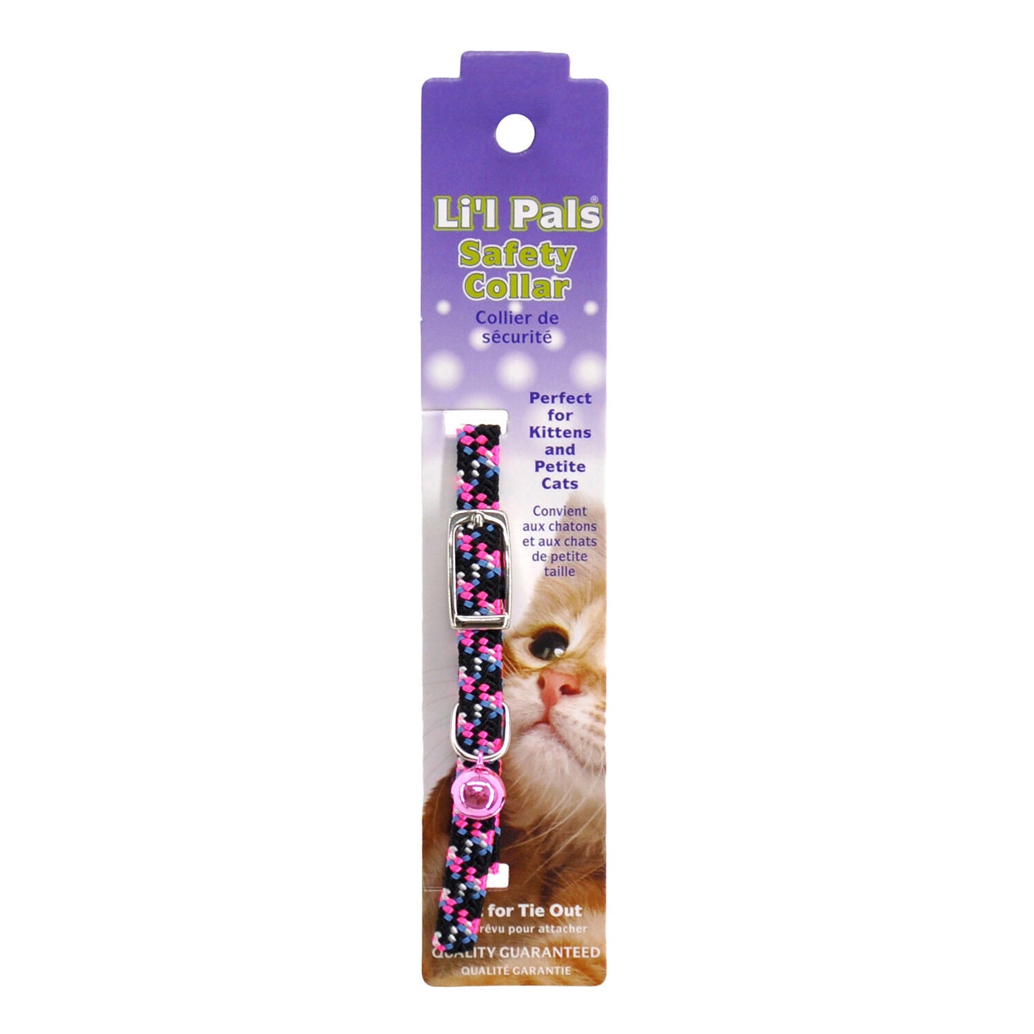Li'l Pals By Coastal Pet Elasticized Safety Kitten Collar With Reflective Threads - Pink