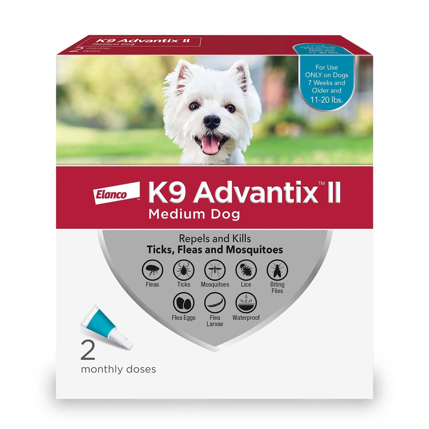 Elanco K9 Advantix Ii Topical Flea, Tick & Mosquito Treatment & Prevention For Medium Dogs (11-20-Lbs), 6-Months Of Protection