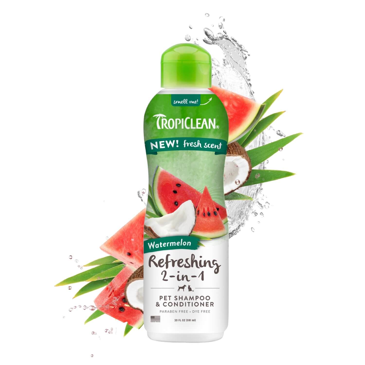 Tropiclean Refreshing Watermelon 2-In-1 Shampoo And Conditioner For Dogs & Cats