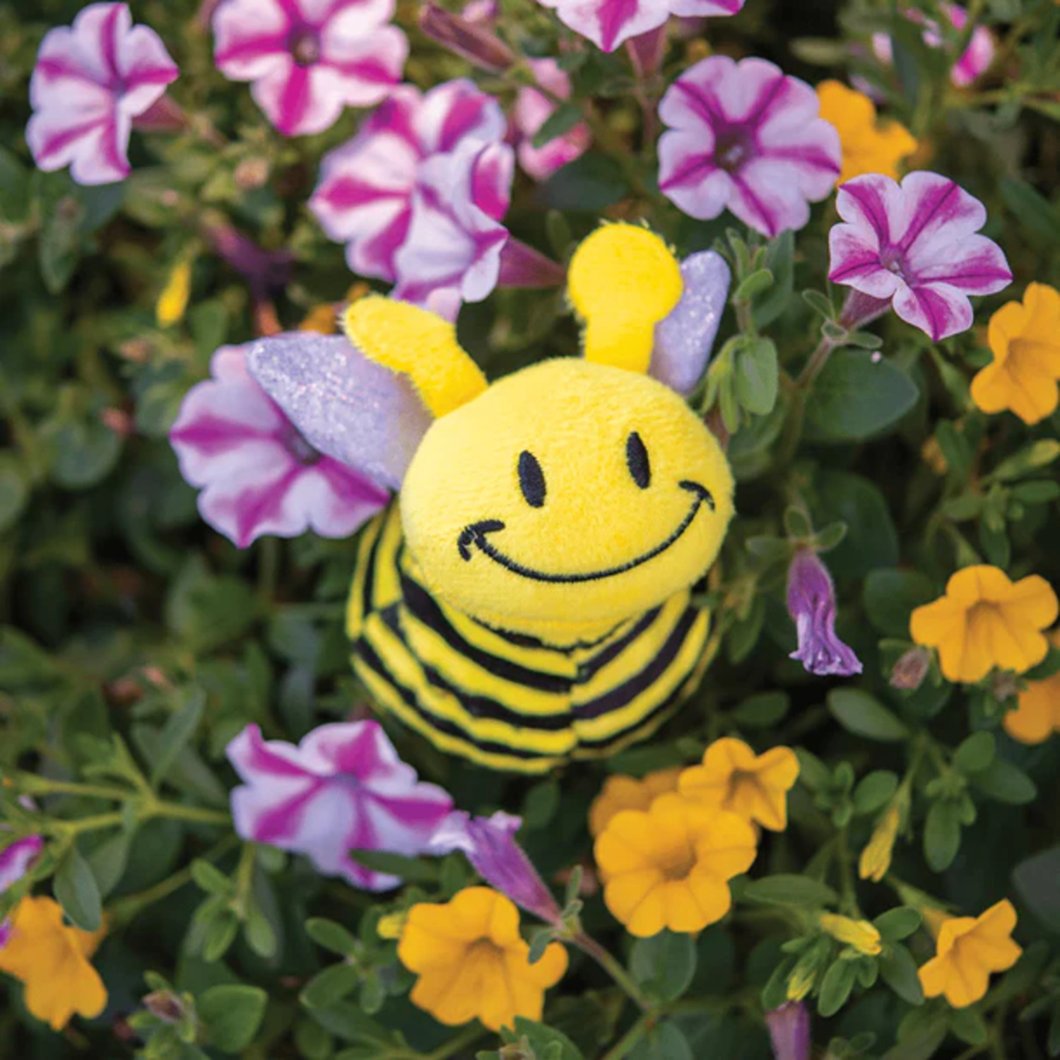 Fabdog Faball Plush Squeaky Bumblebee Ball Dog Toy, 3"