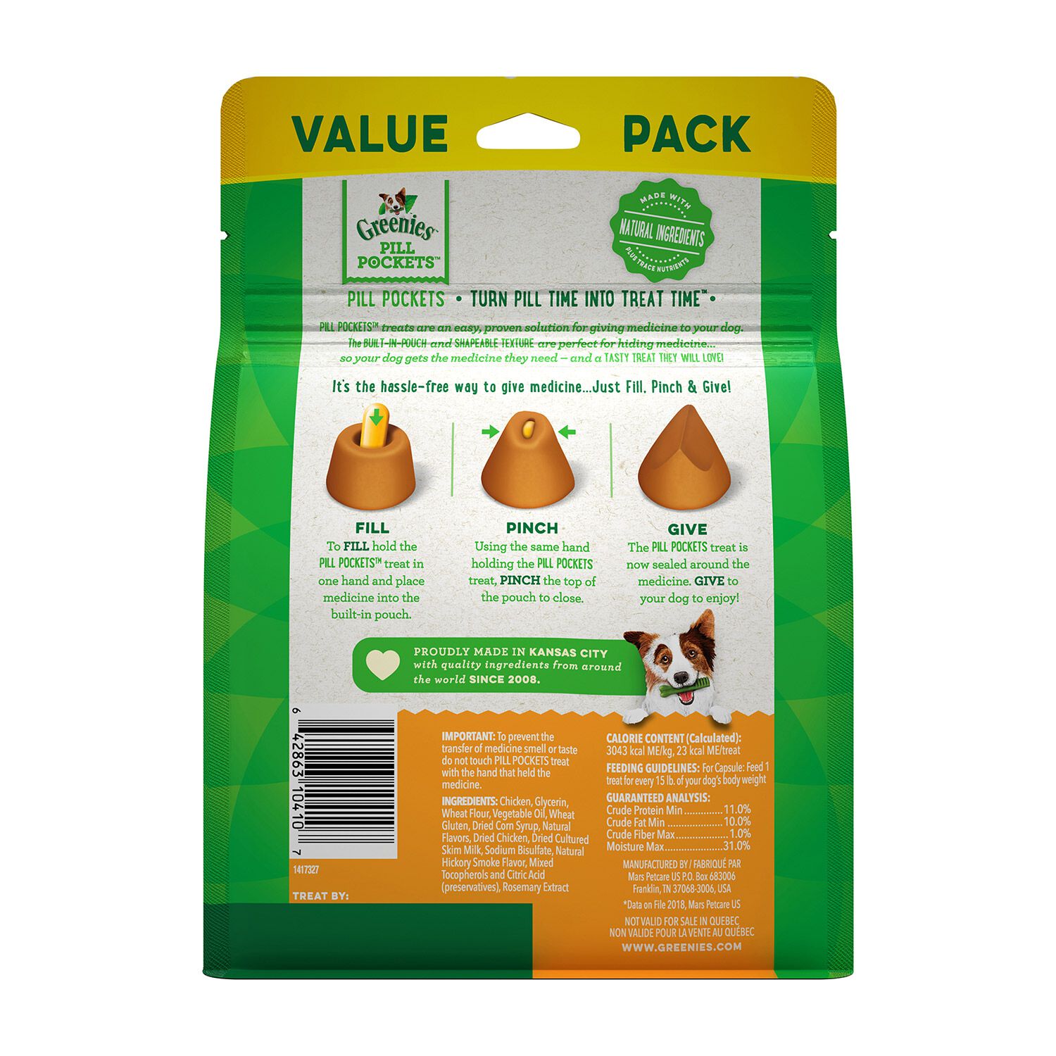 Greenies Pill Pockets - Chicken Value Size Dog Treat