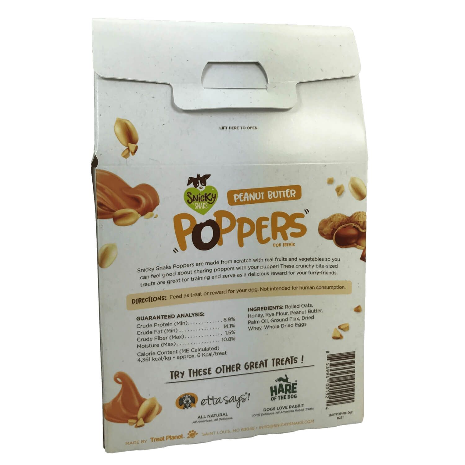 Snicky Snaks Peanut Butter Poppers Dog Treats