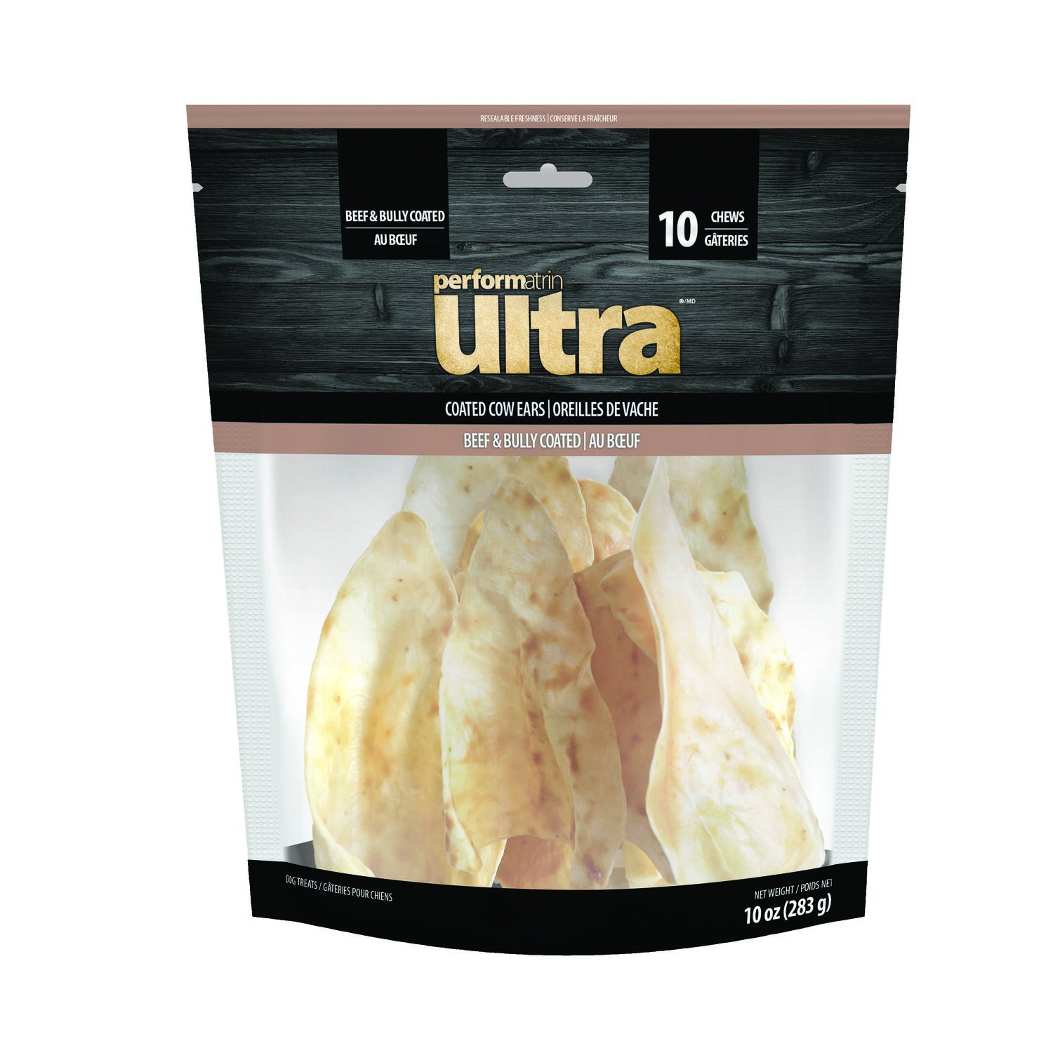 Performatrin Ultra Beef Coated Cow Ears Natural Dog Treats, 3 Pack