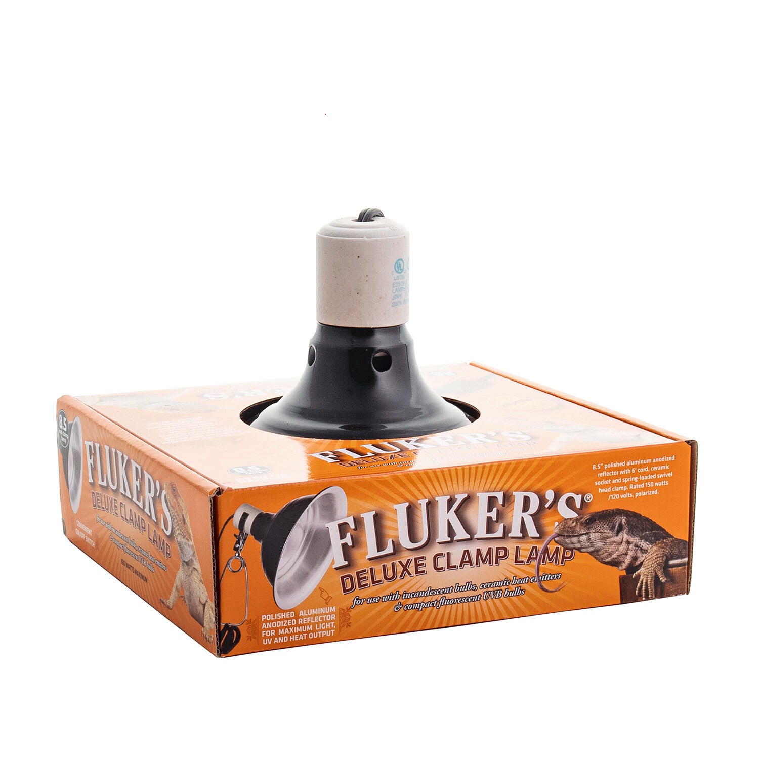Fluker's Repta-Clamp Lamp 8.5 In Ceramic With Switch For Reptiles