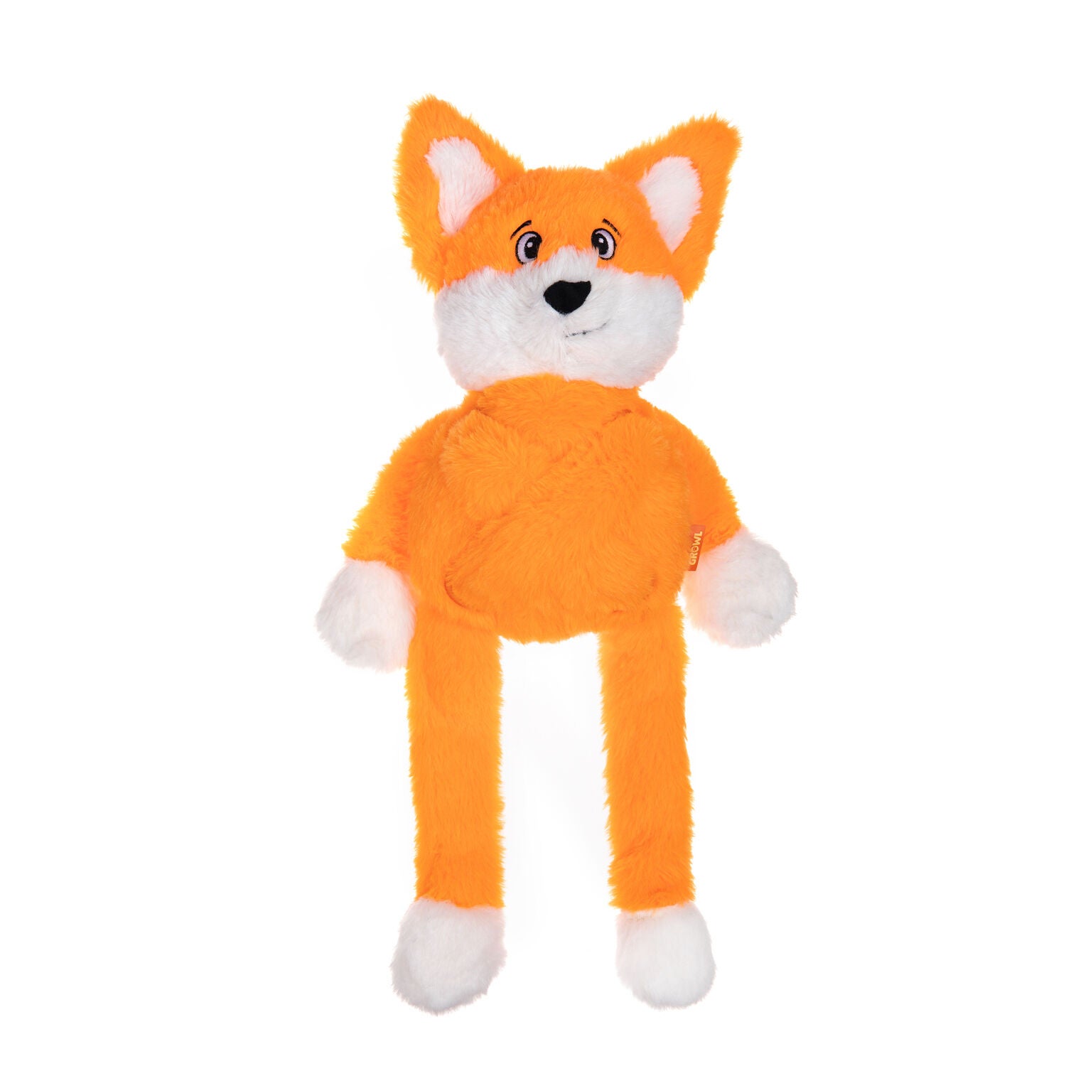 Growl Pulldozers Freddie The Fox Interactive Durable Dog Toy, 21.3"