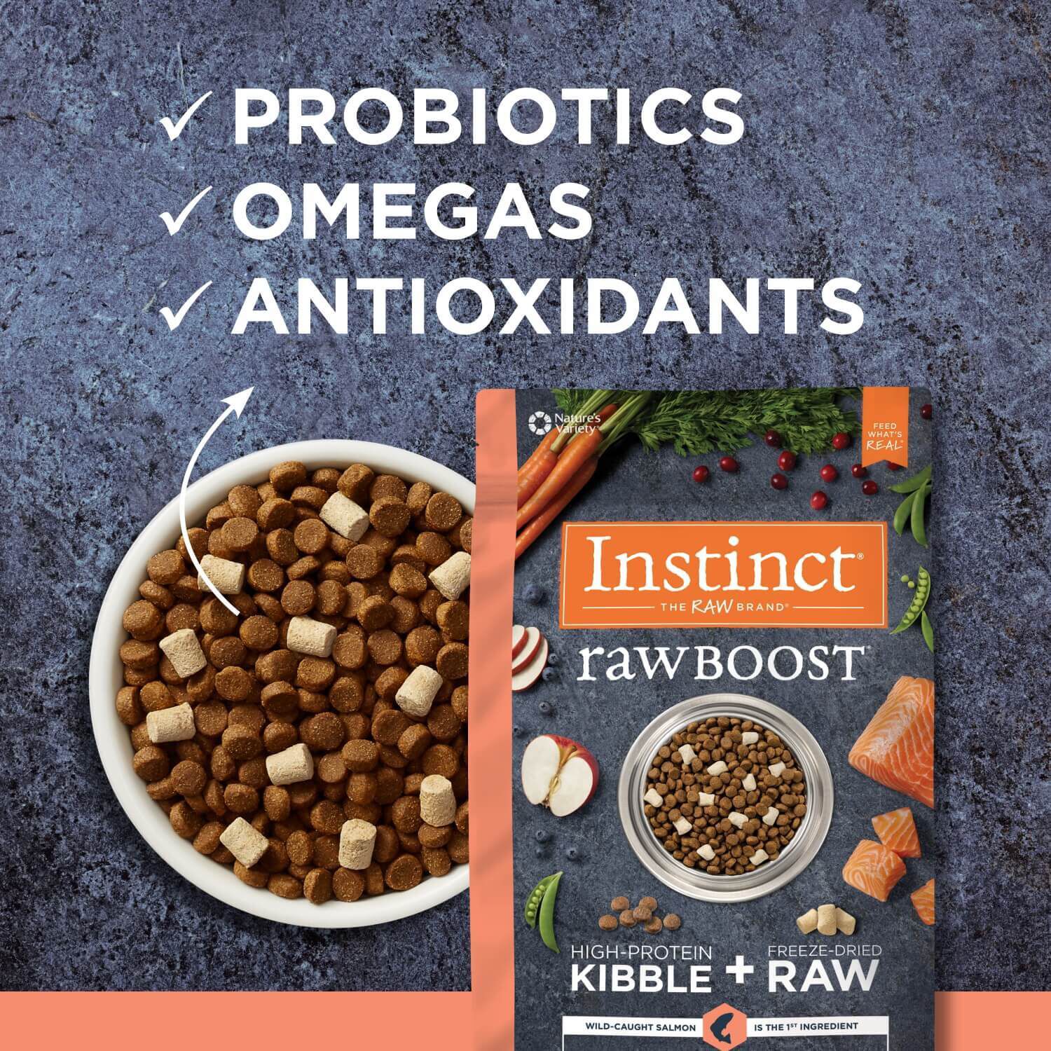 Instinct Raw Boost Grain-Free Recipe With Real Salmon Dry Dog Food, 19-Lb
