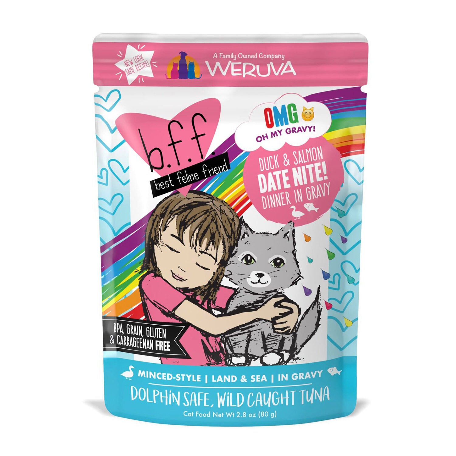 Weruva B.F.F. Omg Gravy! Date Nite! With Duck & Salmon In Gravy Wet Cat Food, 2.8Oz