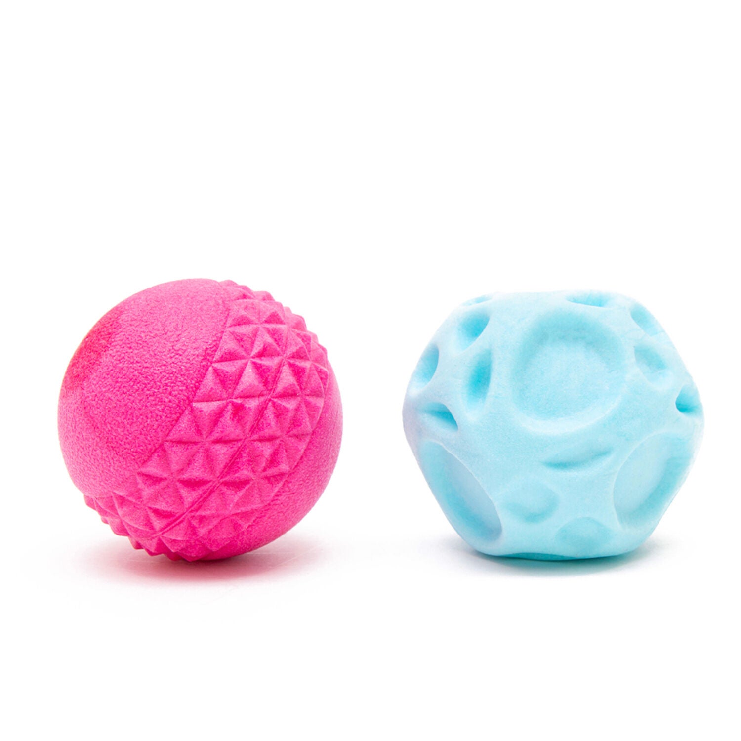 Frubba Balls Blue & Pink Textured Dog Toys, 2 Pack
