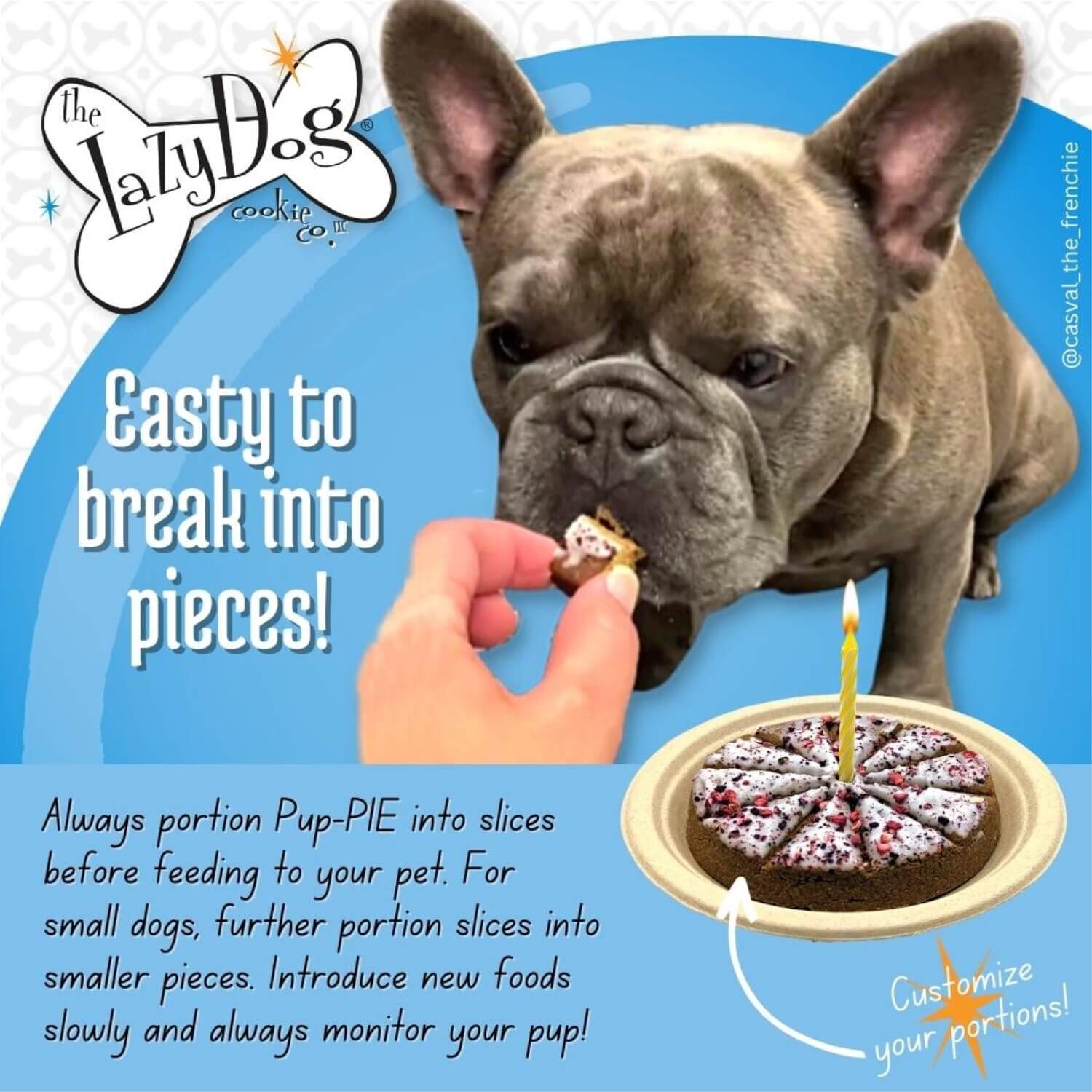 The Lazy Dog Cookie Co Happy Birthday Pup-Pie Dog Treat For A Charming Boy, 5Oz Pie
