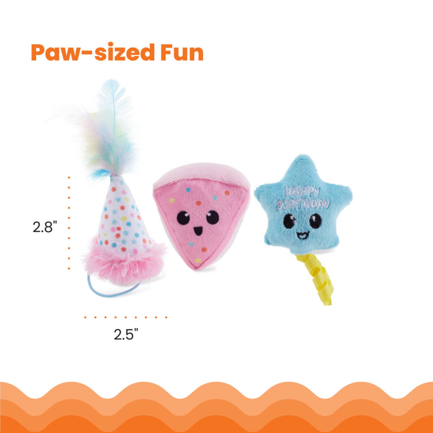 Catstages Petstages Happy Purrthday Catnip Filled Plush Cat Toys - Multipack