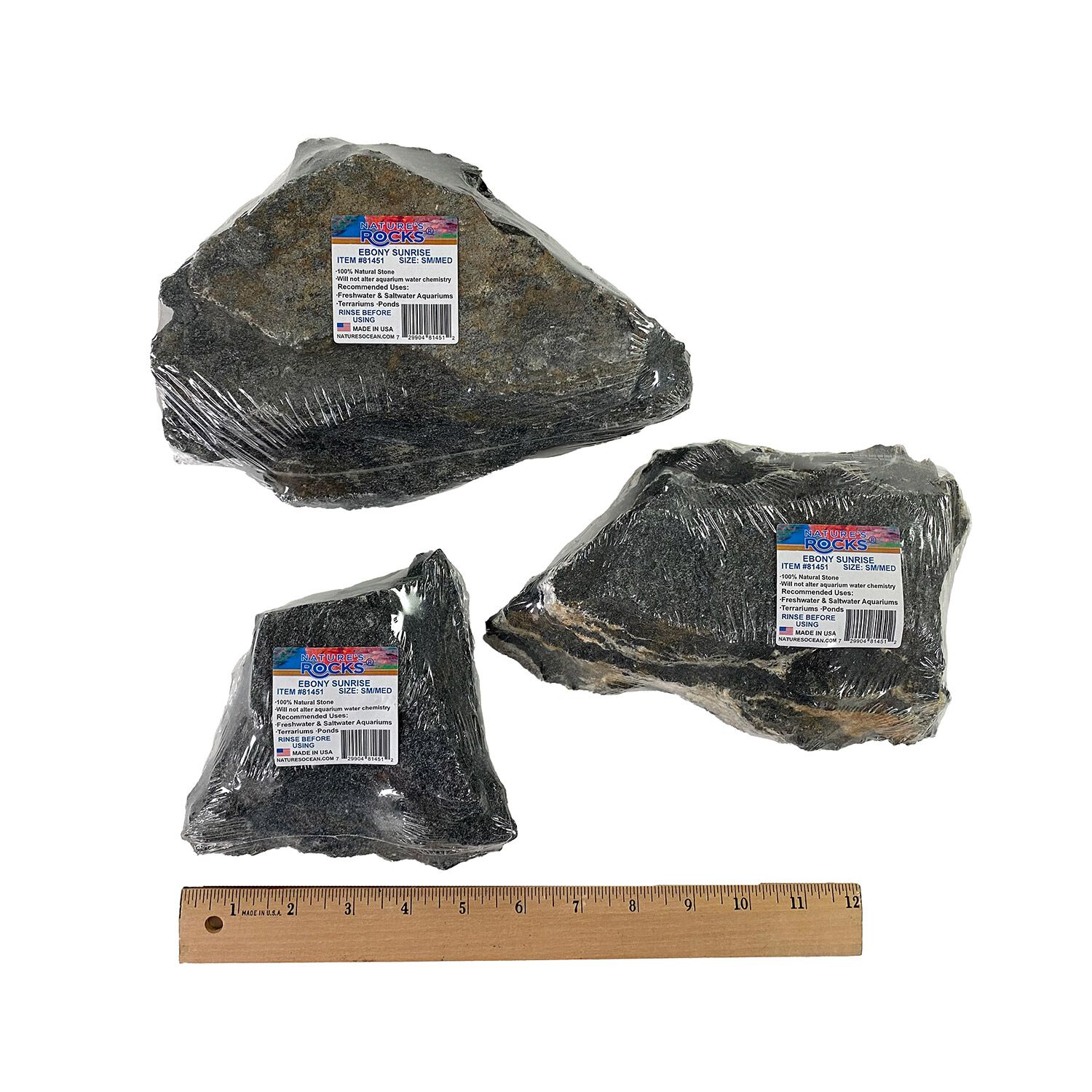 World Wide Nature's Rocks Ebony Sunrise Slate Rock Aquarium Ornament
