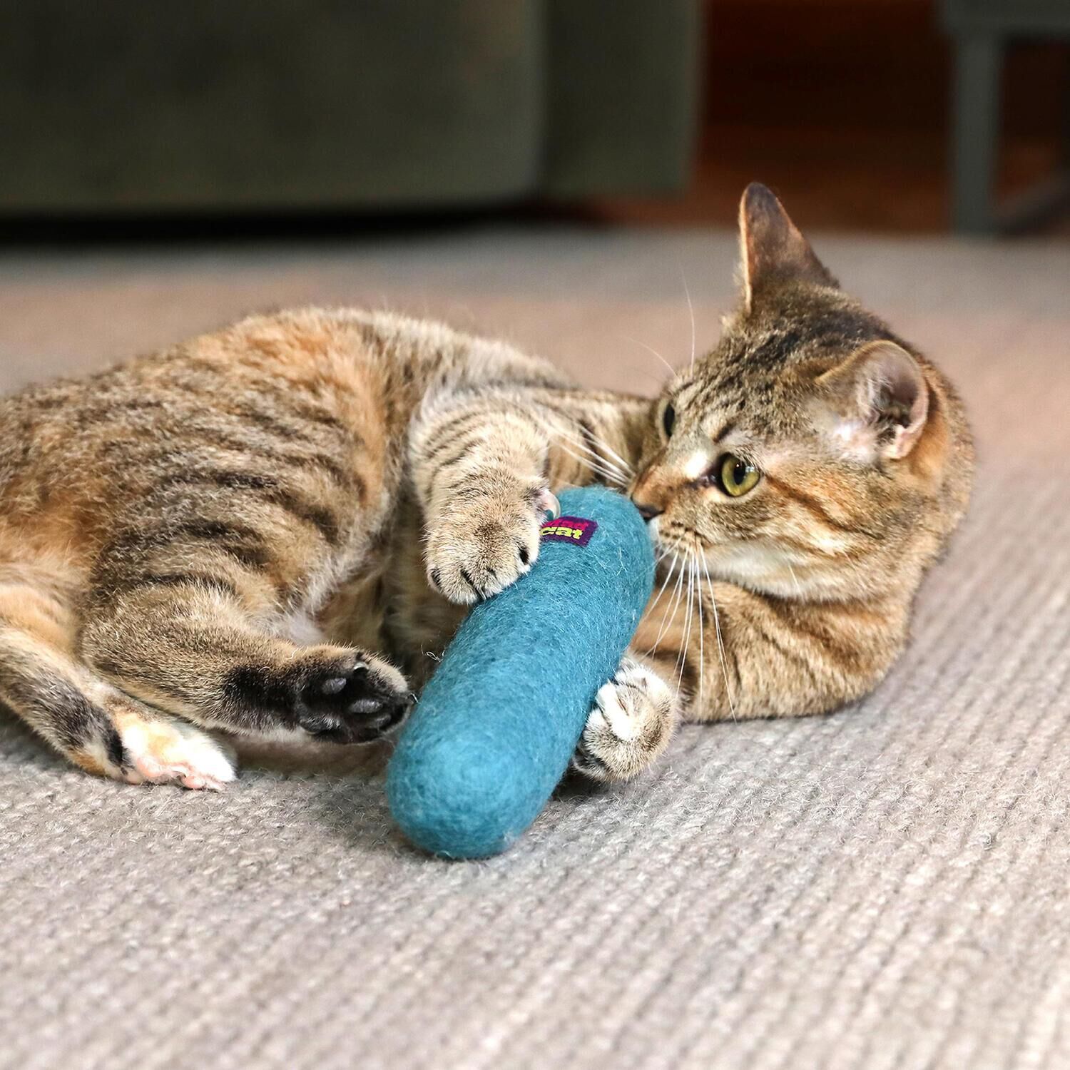Mad Cat Wacky Wool Crinkle Catnip Filled Kicker Cat Toy