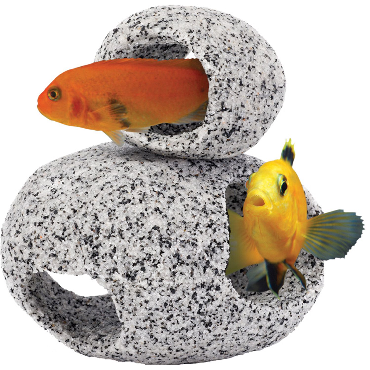 Granite Hideaway 2 Pk Aquarium Ornament