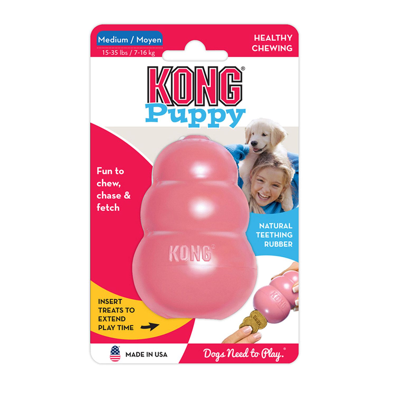 Kong Puppy Toy Natural Teething Rubber Dog Toy