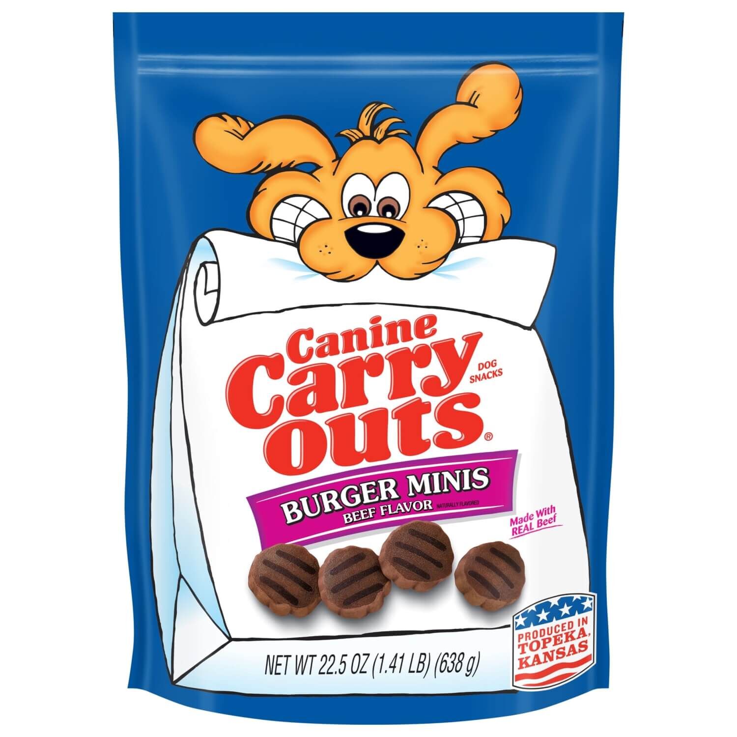 Canine Carry Outs Burger Minis Beef Flavor Soft & Chewy Dog Treats