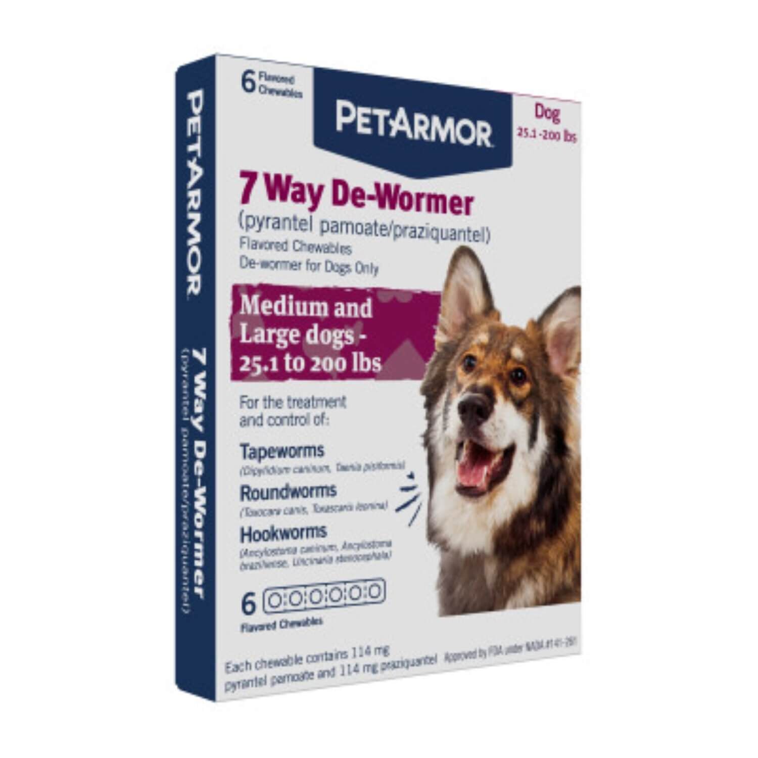 Petarmor 7 Way De-Wormer For Large Dogs