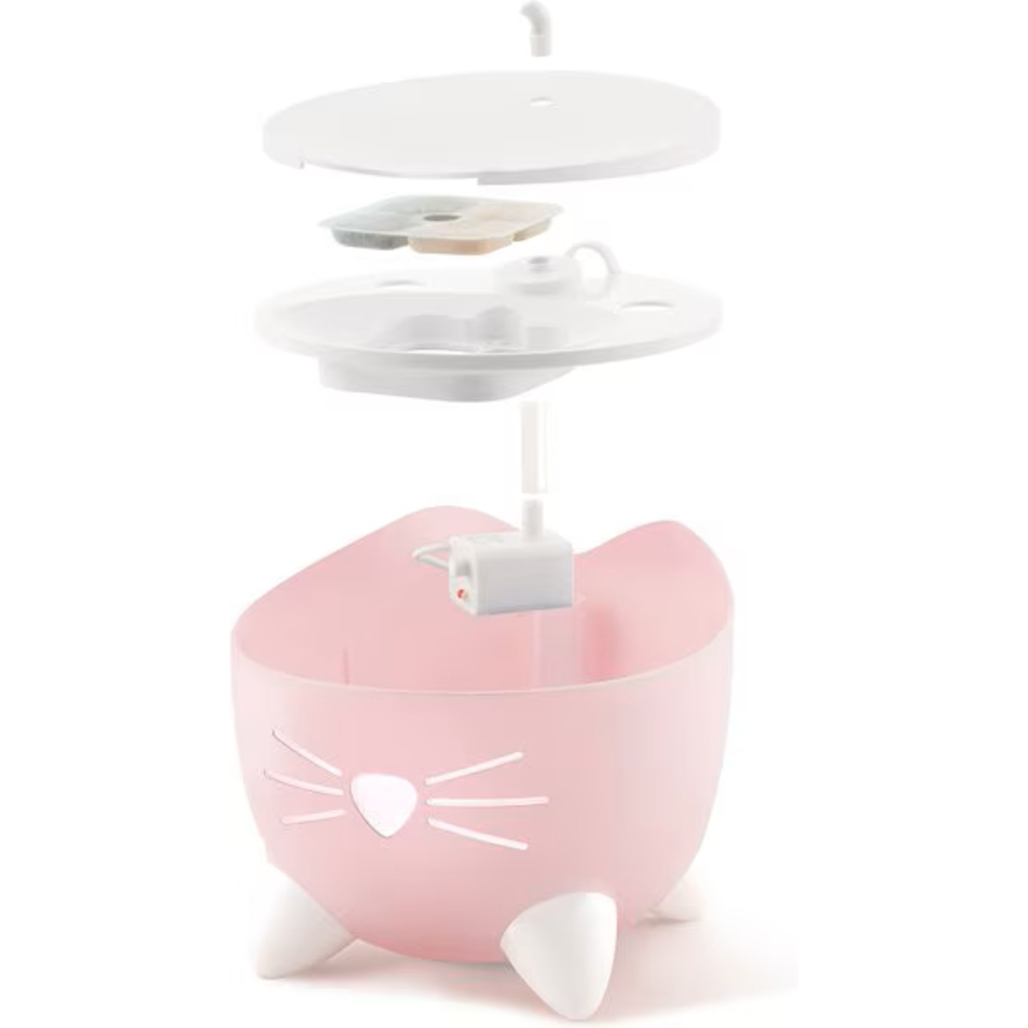 Catit Pixi Cat Water Fountain With Triple Action Filter, Light Pink