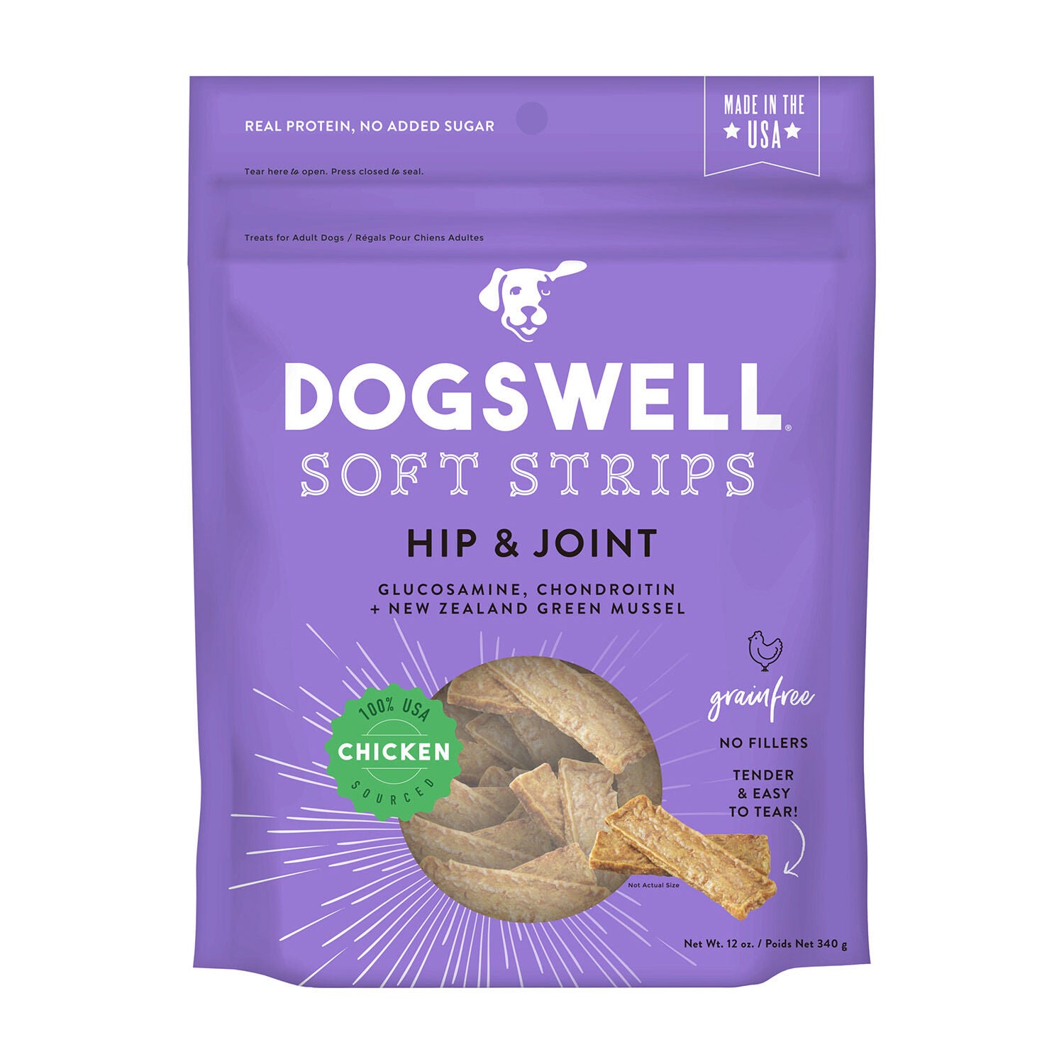 Dogswell Hip & Joint Grain-Free Chicken Soft Strips Dog Treat