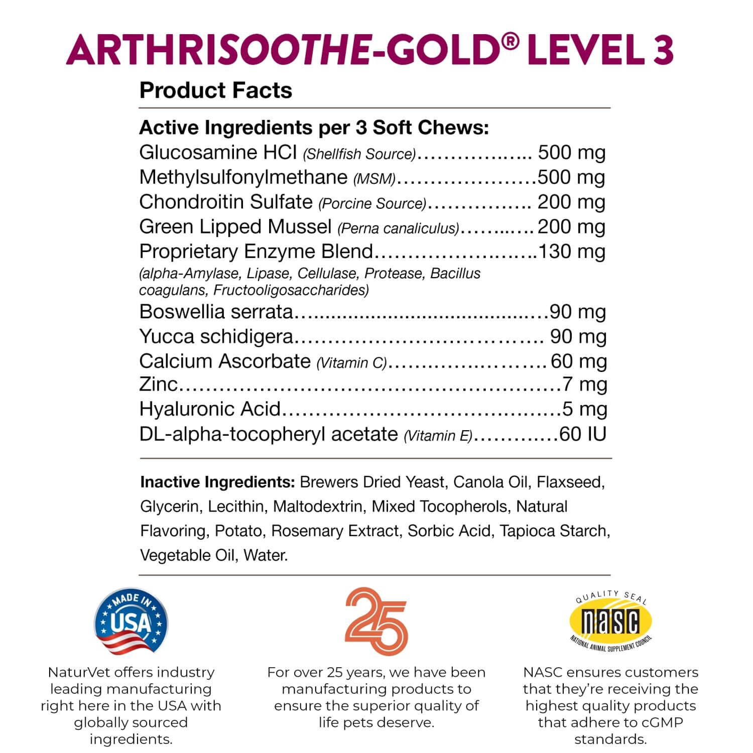 Naturvet Arthrisoothe-Gold Advanced Joint Care Soft Chew Dog & Cat Supplements