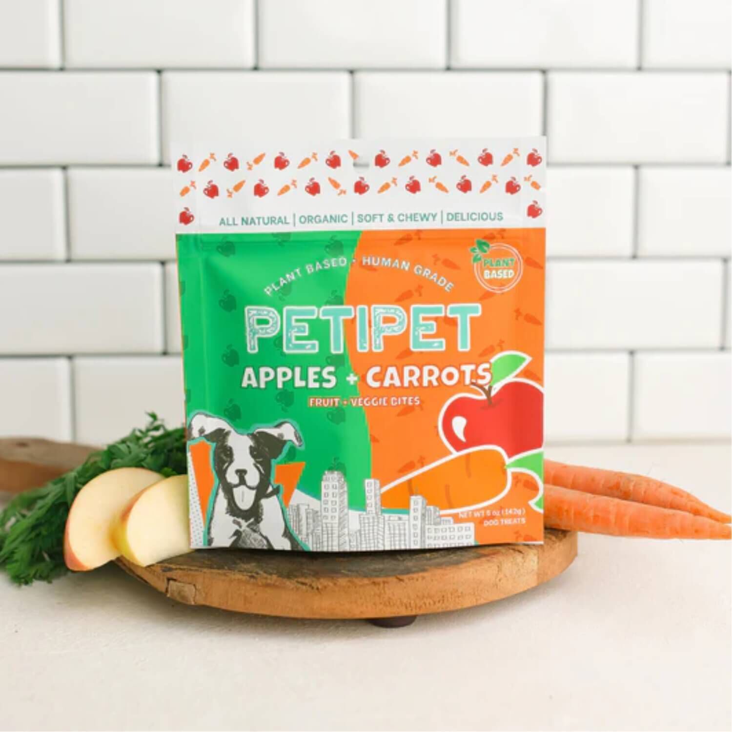 Petipet Apples & Carrots Organic Plant Based Soft & Chewy Dog Treats