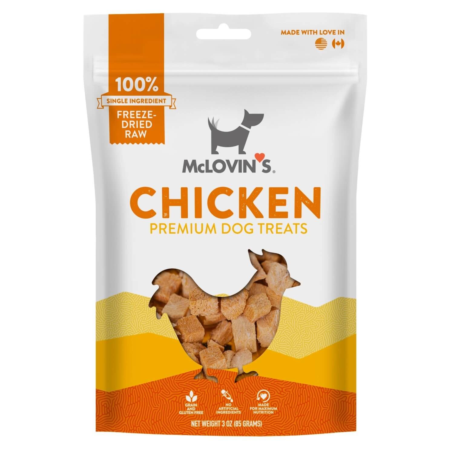Mclovin's Single Ingredient Freeze-Dried Chicken Dog Treats, 3-Oz Bag