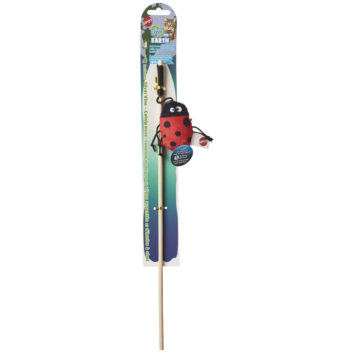 Spot Love The Earth Insect Teaser Wand Catnip Cat Toy - Assorted Characters