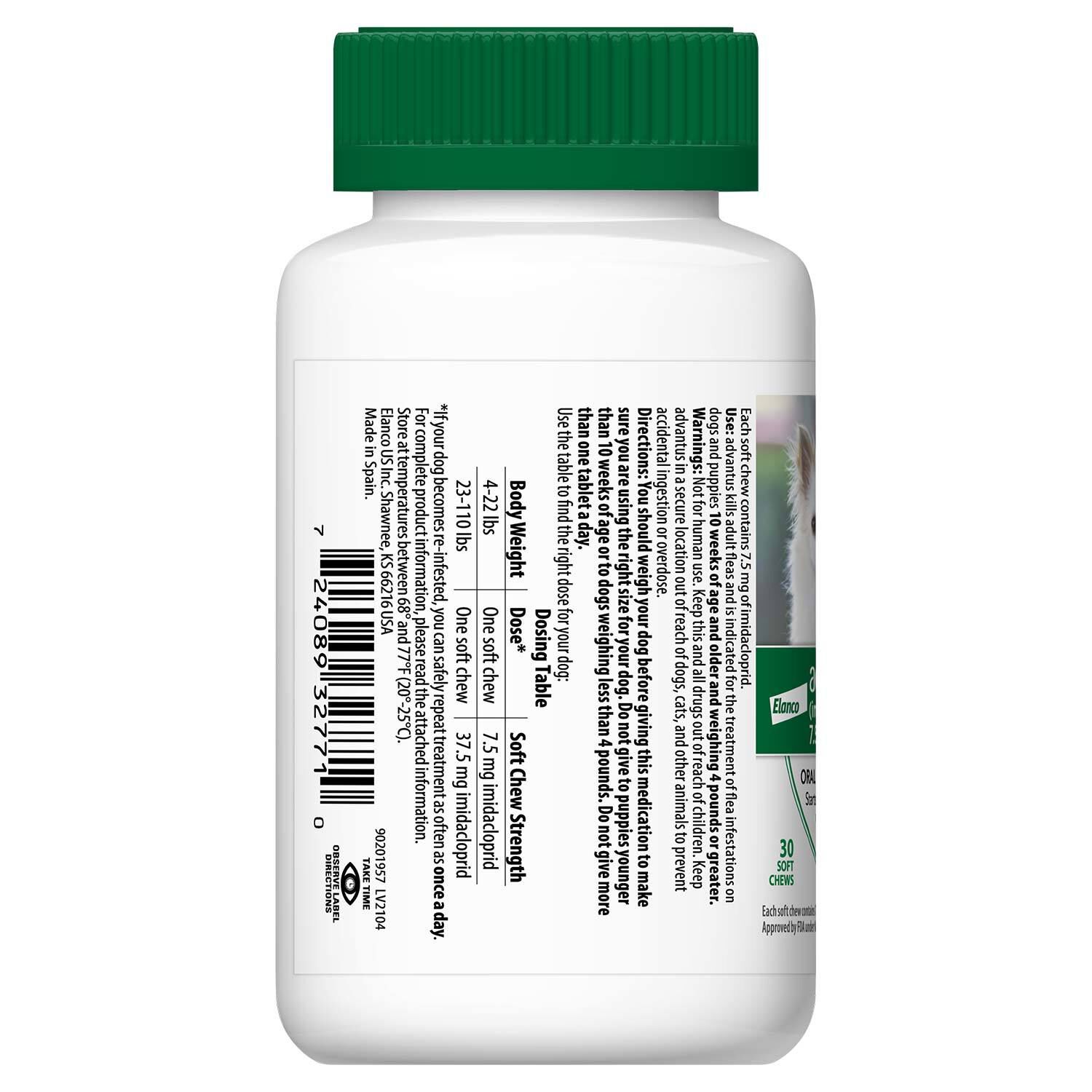 Advantus Oral Flea Treatment For Dogs, 4-22 Lbs