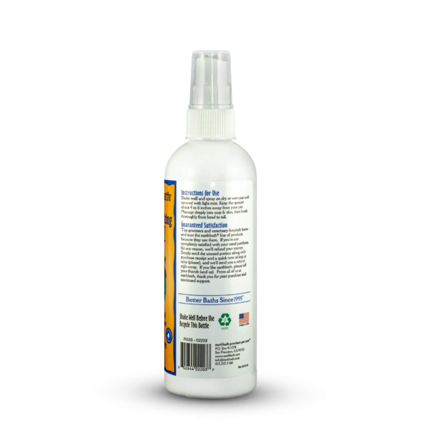Earthbath 3-In-1 Deodorizing Dog Spray, Vanilla & Almond