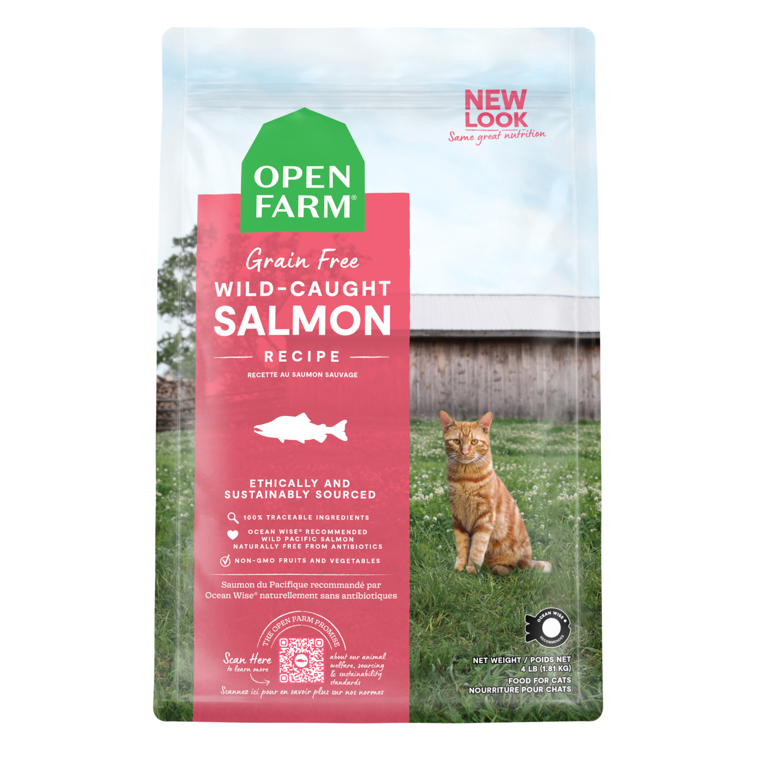Open Farm Grain-Free Wild Caught Salmon Recipe Dry Cat Food, 8Lb