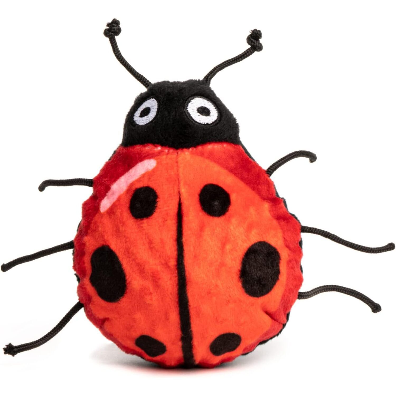 Fabdog Faball Ladybug Plush Squeaky Ball Dog Toy, 4"
