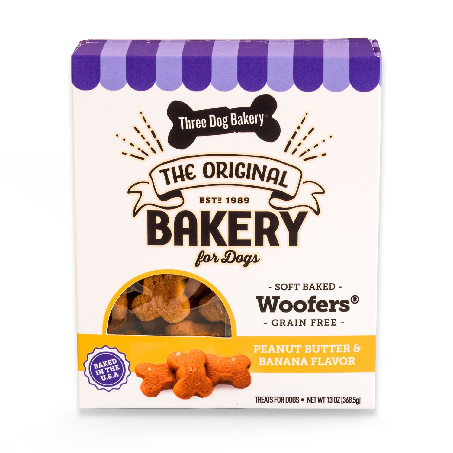 Three Dog's Bakery Woofers Peanut Butter & Banana Flavor