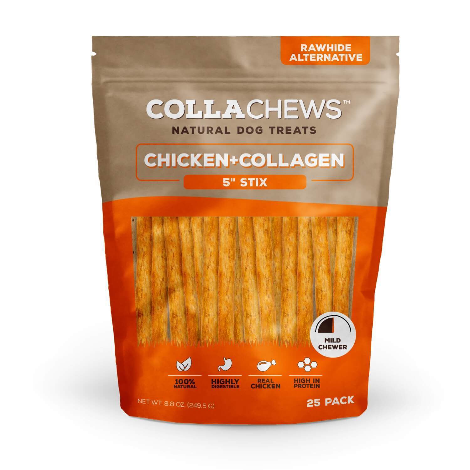 Collachews 5" Collagen Sticks Chicken Flavor Dog Treats