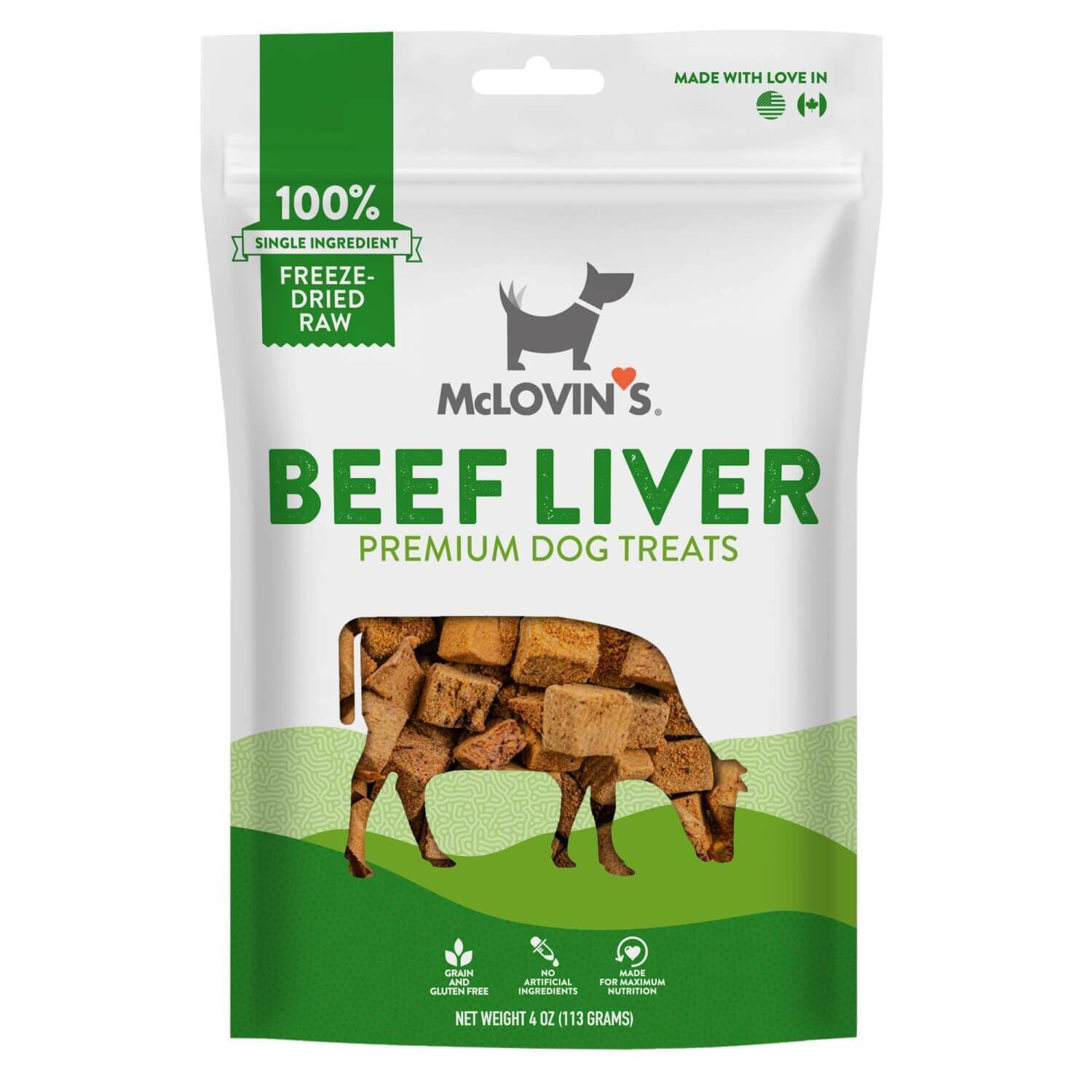 Mclovin's Freeze-Dried Beef Liver Dog Treats, 4-Oz Bag