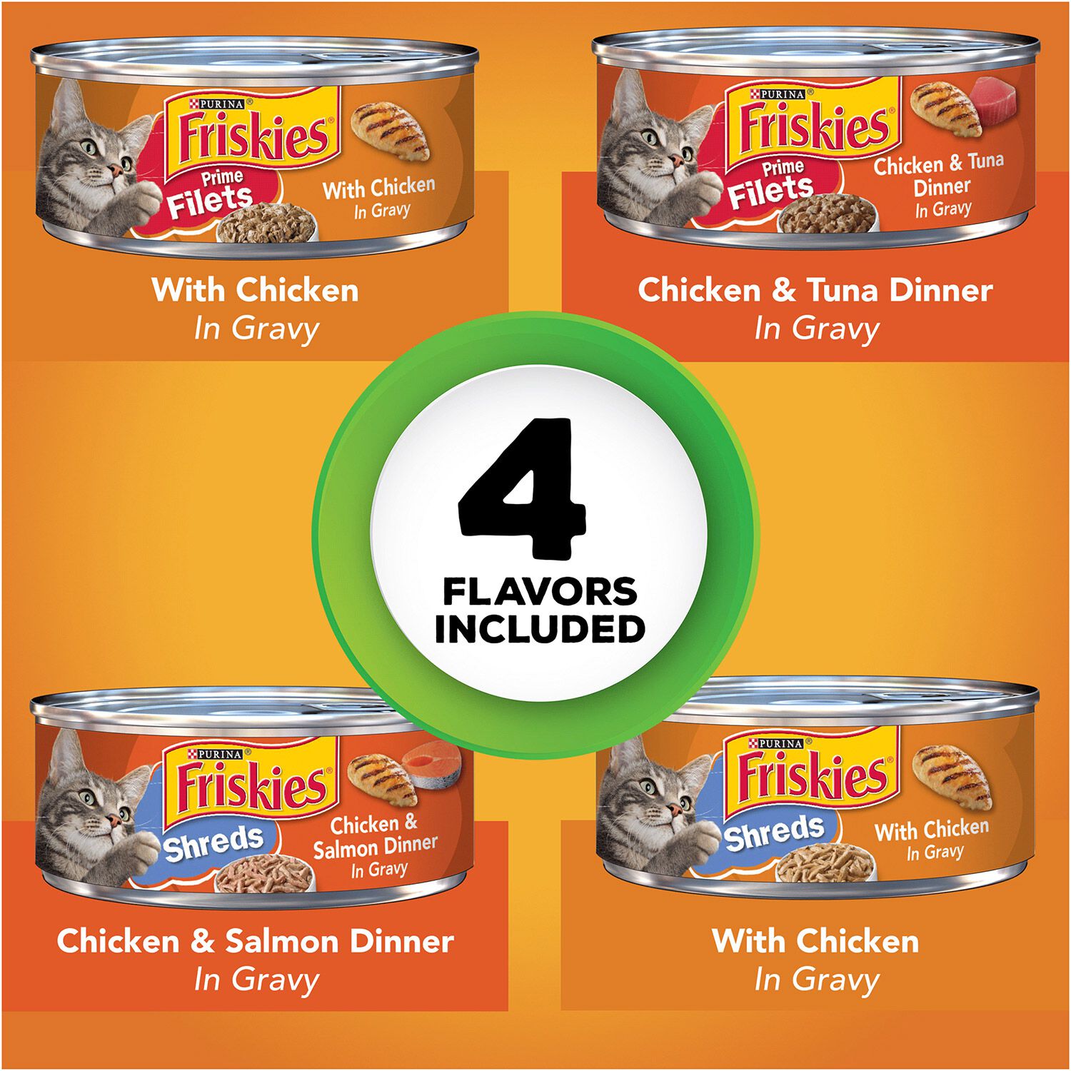Friskies Chicken Lovers Wet Cat Food Variety Pack With 32 5.5 Oz Cans