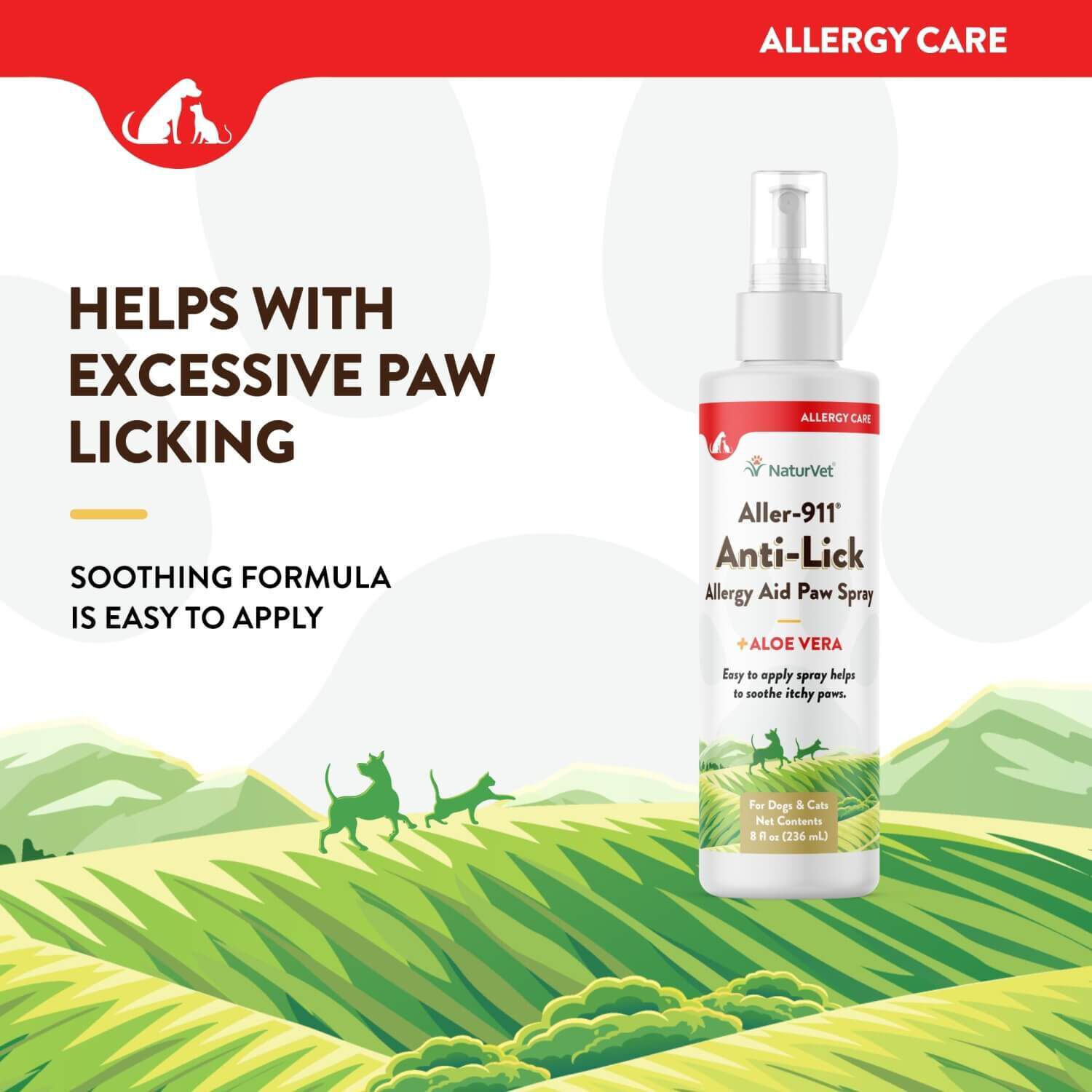 Naturvet Aller-911 Anti-Lick Topical Paw Spray For Dogs & Cats