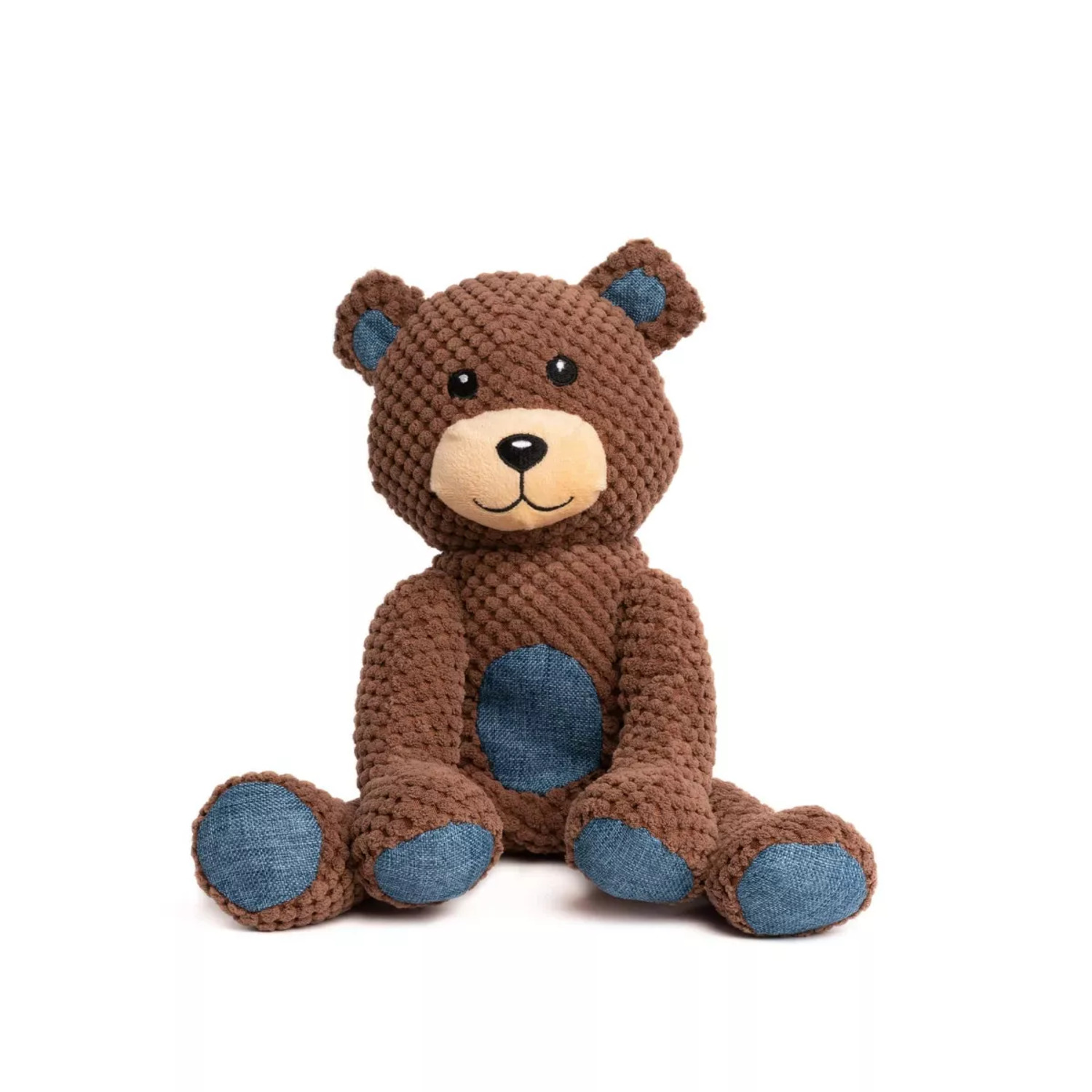 Fabdog Floppy Honey Bear Plush Squeaky Dog Toy, 12"