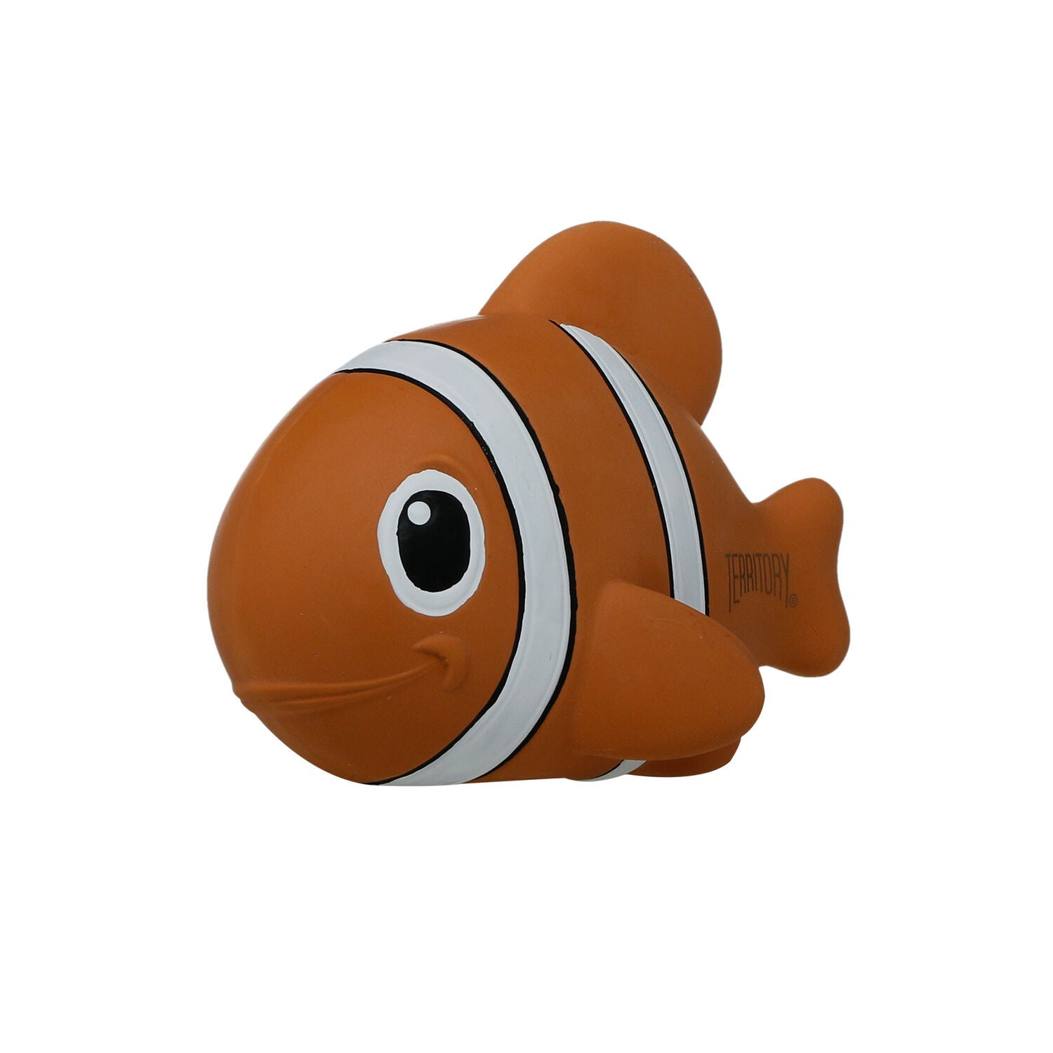 Territory Natural Rubber Clown Fish Squeaker Dog Toy, 5"