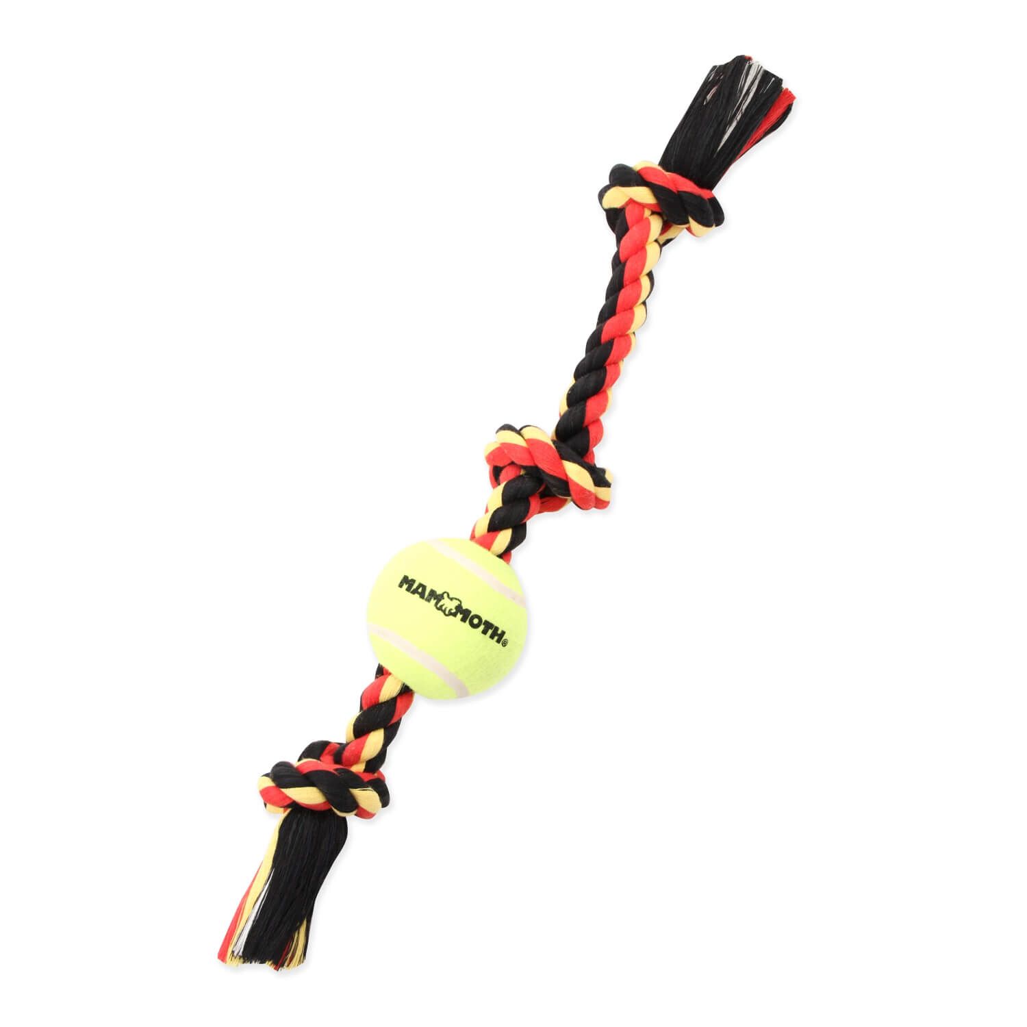 Mammoth Medium Color 3 Knot Tug W/3" Tennis Ball