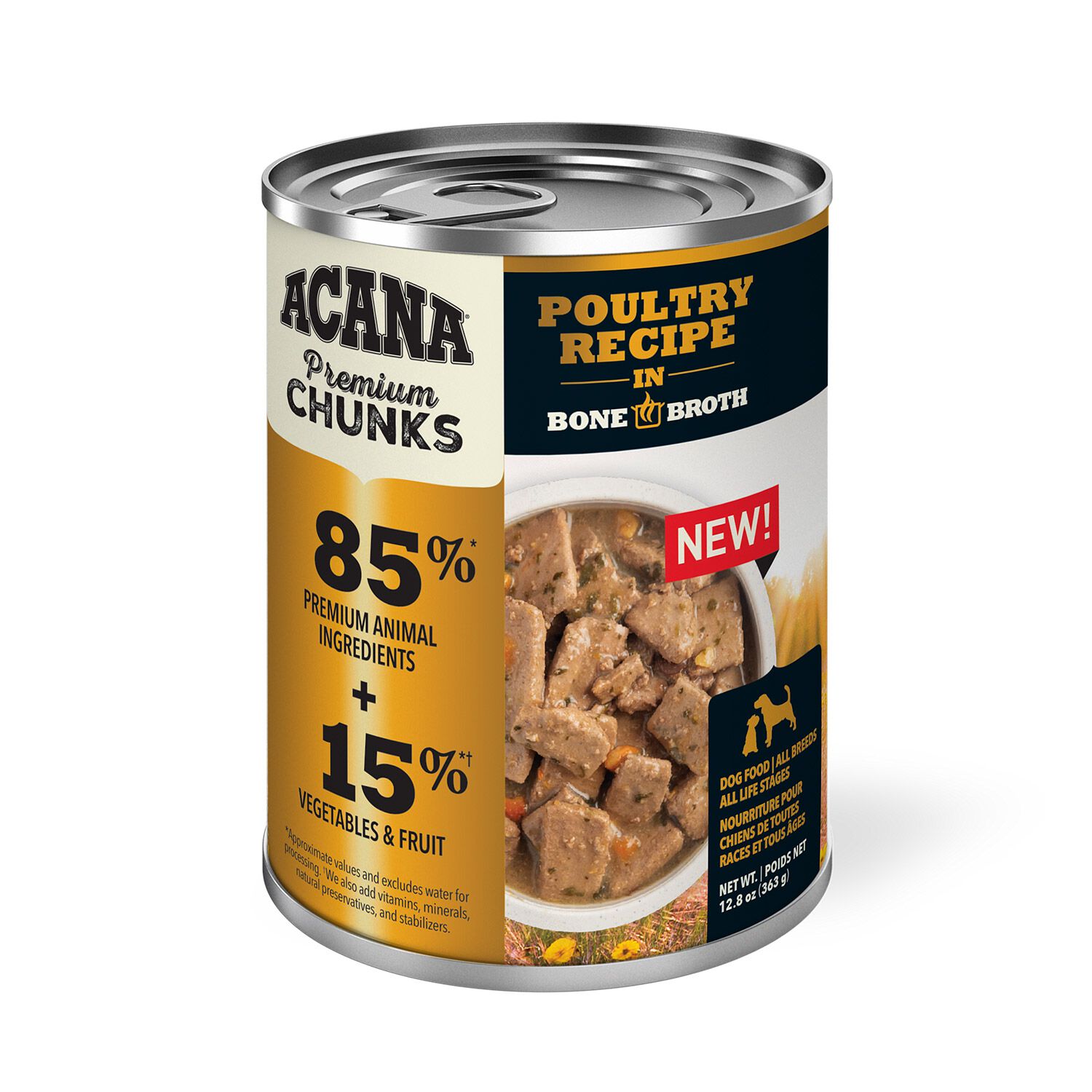 Acana Premium Chunks Poultry Recipe In Bone Broth Wet Dog Food