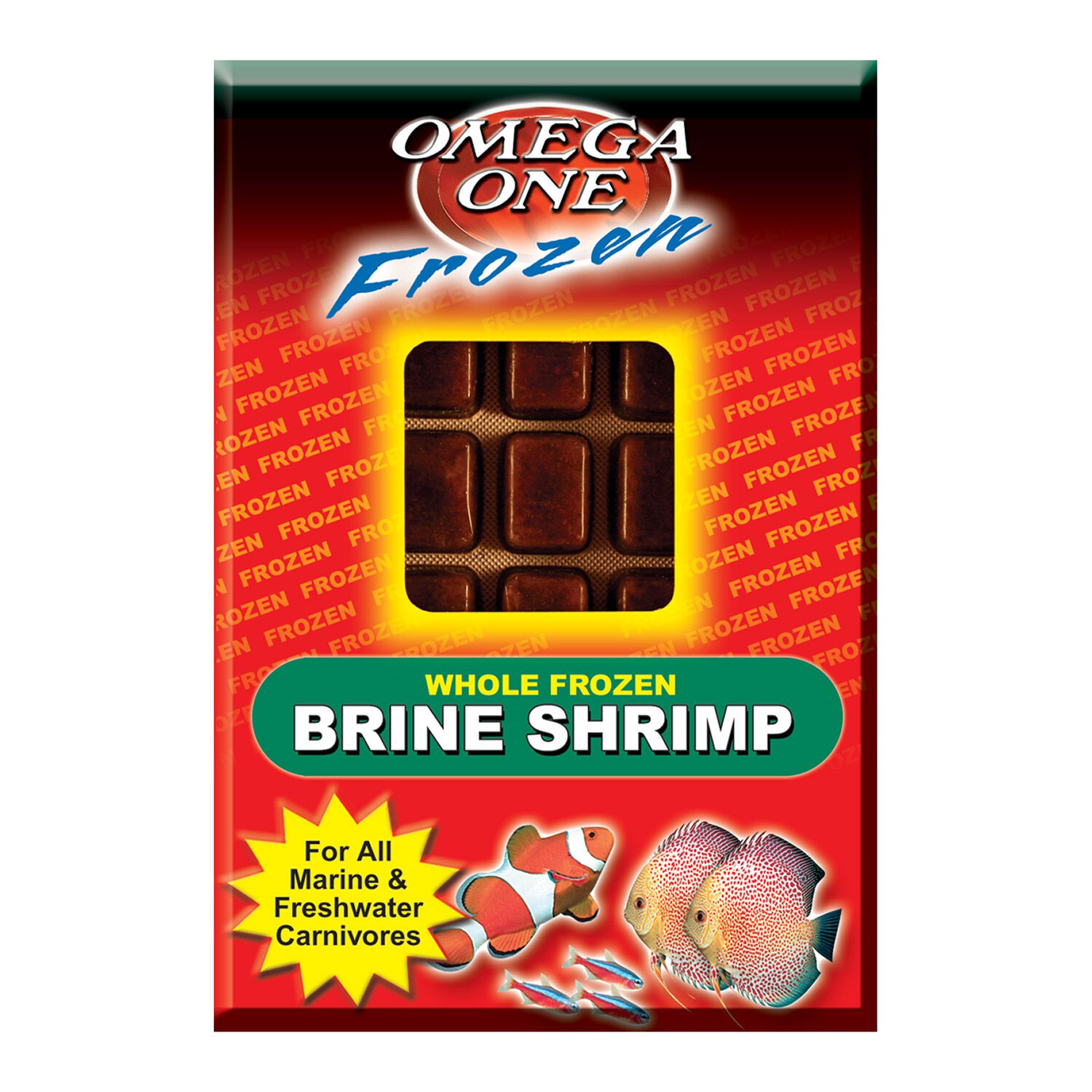 Omega One Whole Frozen Brine Shrimp Cube Pack Fish Food