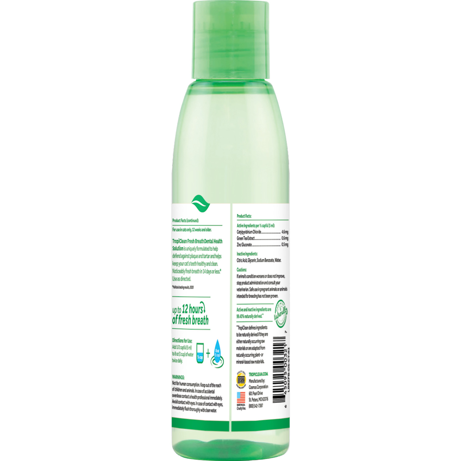Tropiclean Fresh Breath Dental Health Solution Water Additive For Cats, 8-Oz