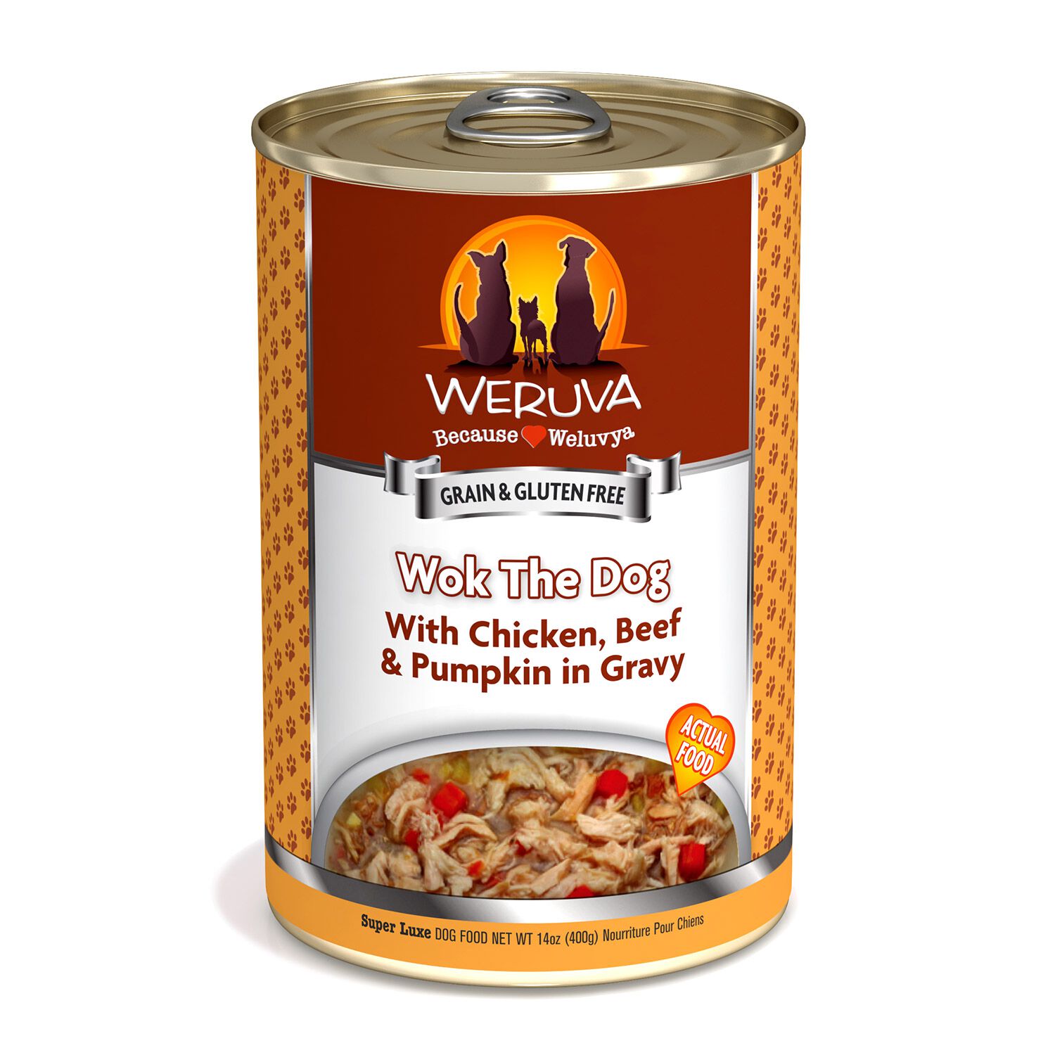 Weruva Wok The Dog With Chicken, Beef & Pumpkin In Gravy Wet Dog Food, 14-Oz