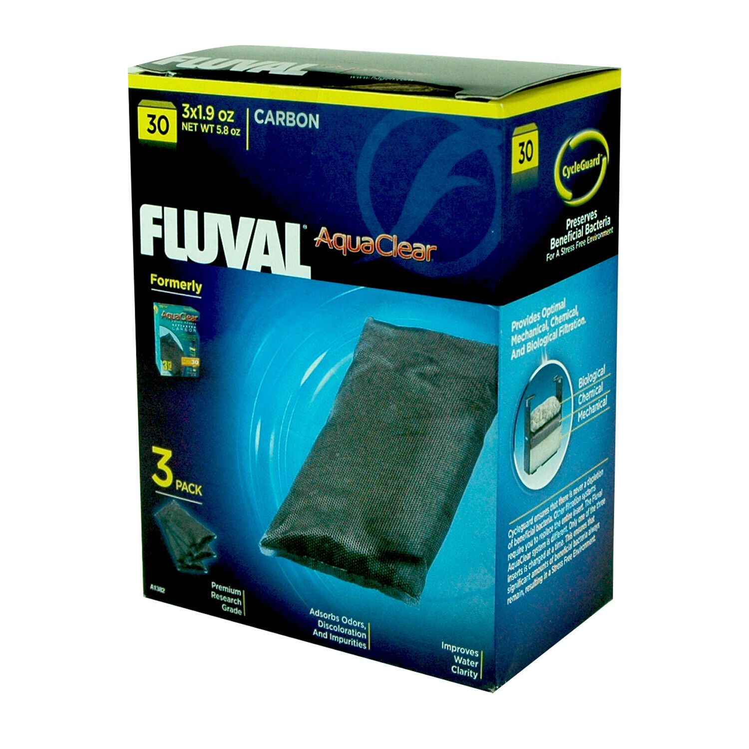 Fluval Aquaclear Activated Carbon Filter Inserts, 3Pk