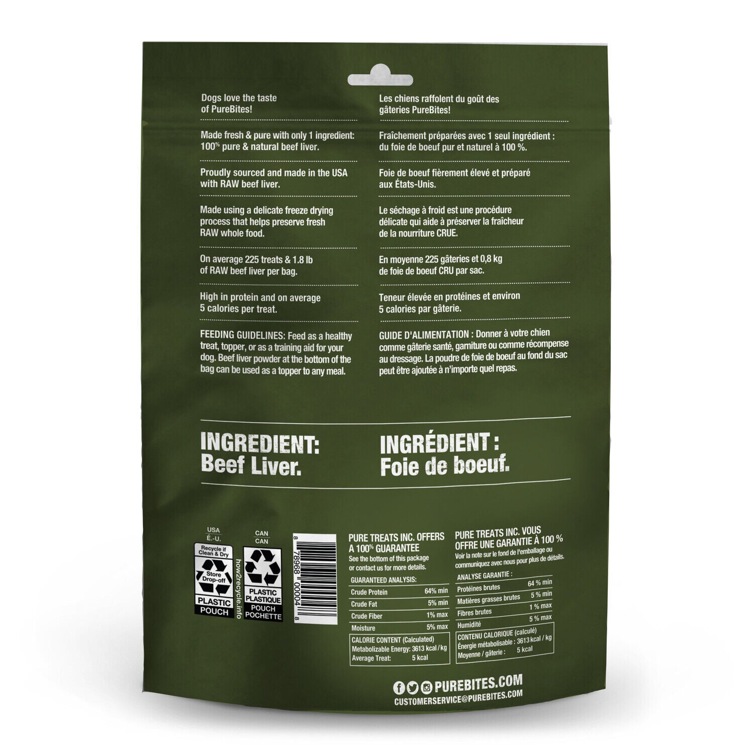 Purebites Freeze Dried Dog Treats, Beef Liver