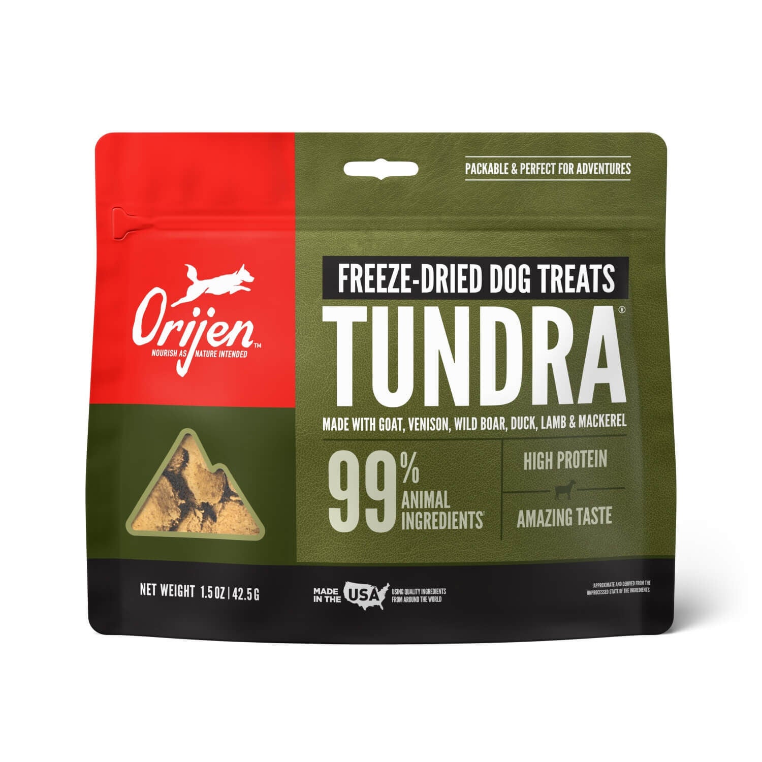 Orijen Freeze Dried Dog Treats, Grain Free, High Protein, Tundra, 1.5Oz